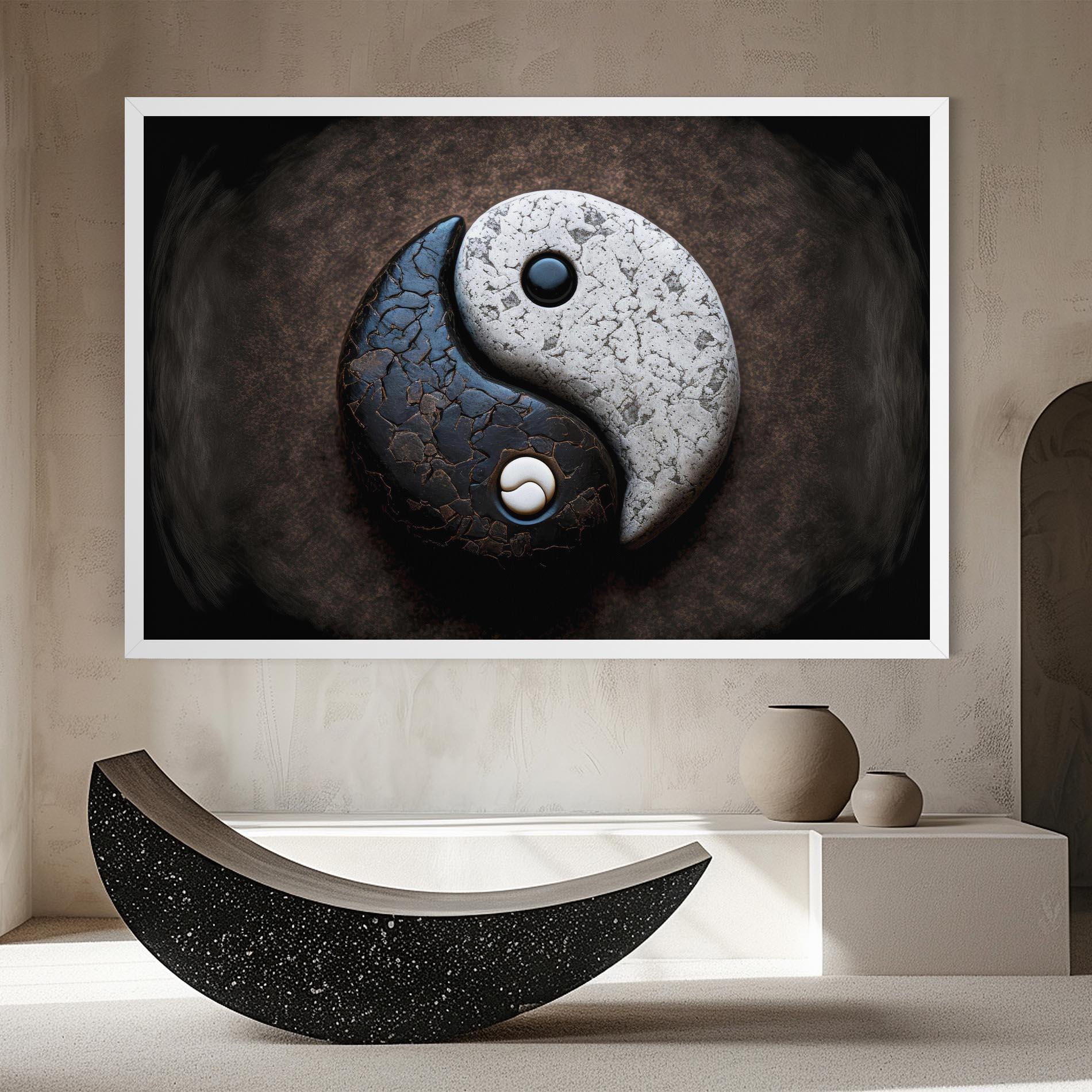 Картина на платно Black Stone Yinyang mockup 8