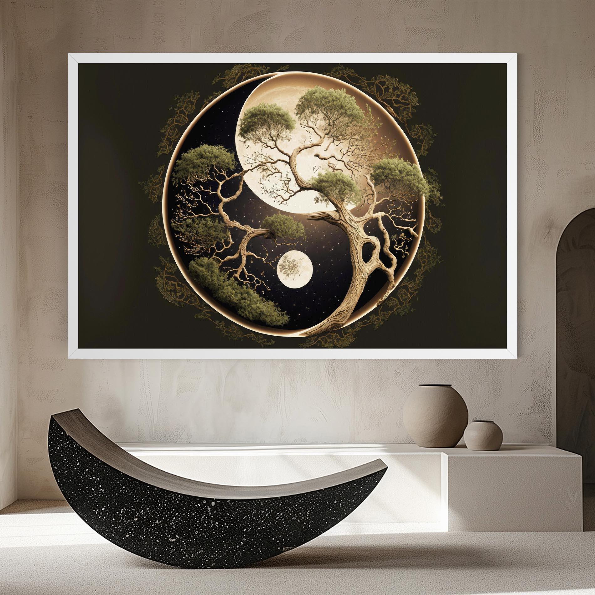 Картина на платно Green Tree Yinyang mockup 8
