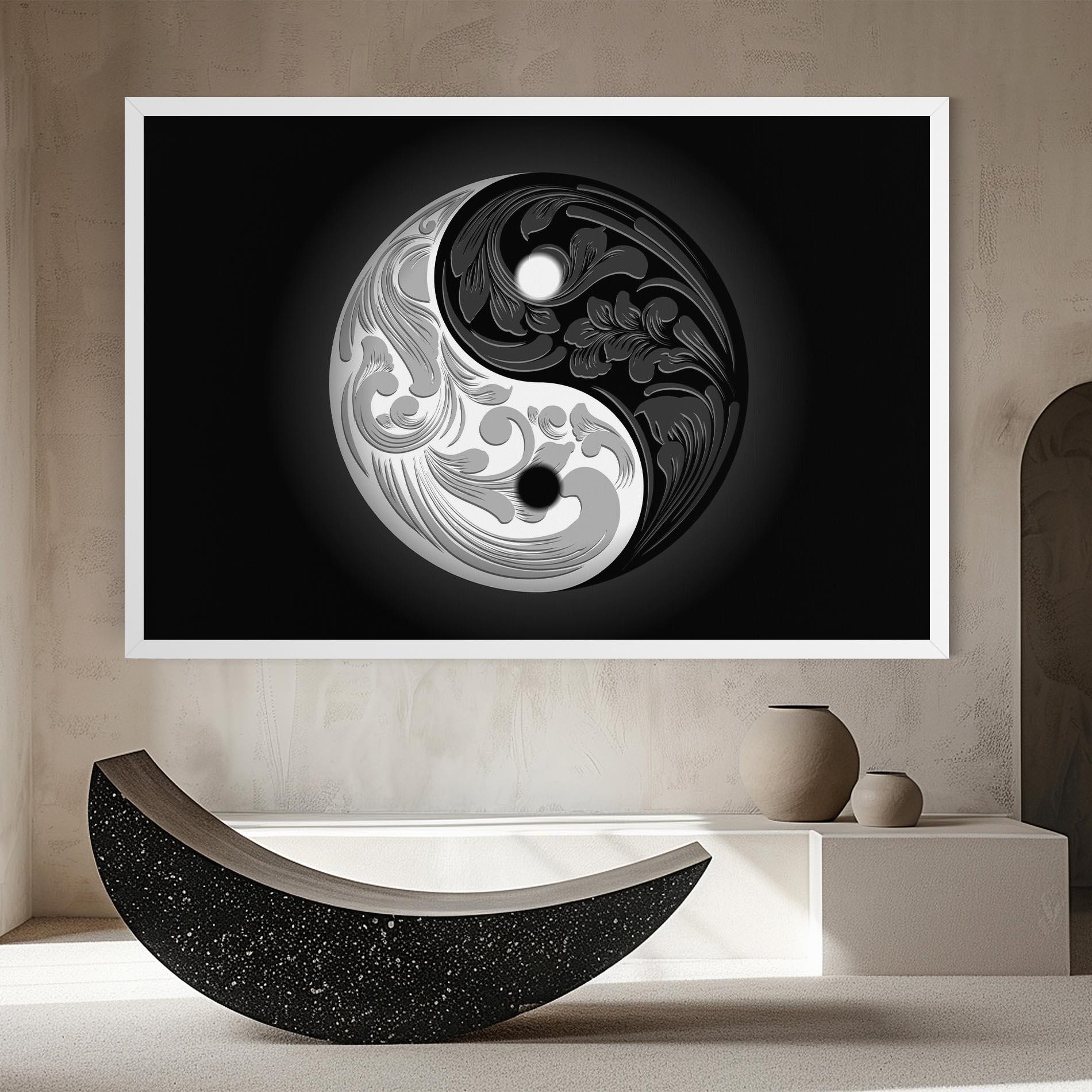 Картина на платно Yinyang Grey mockup 8
