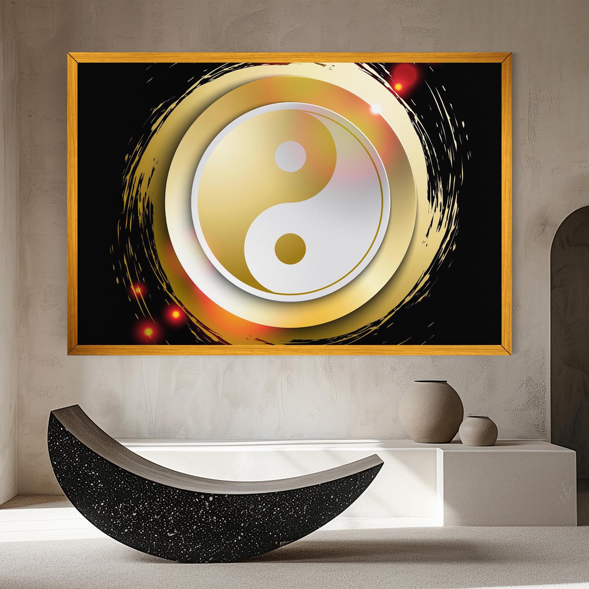 Картина на платно Gold Light Yinyang mockup 8