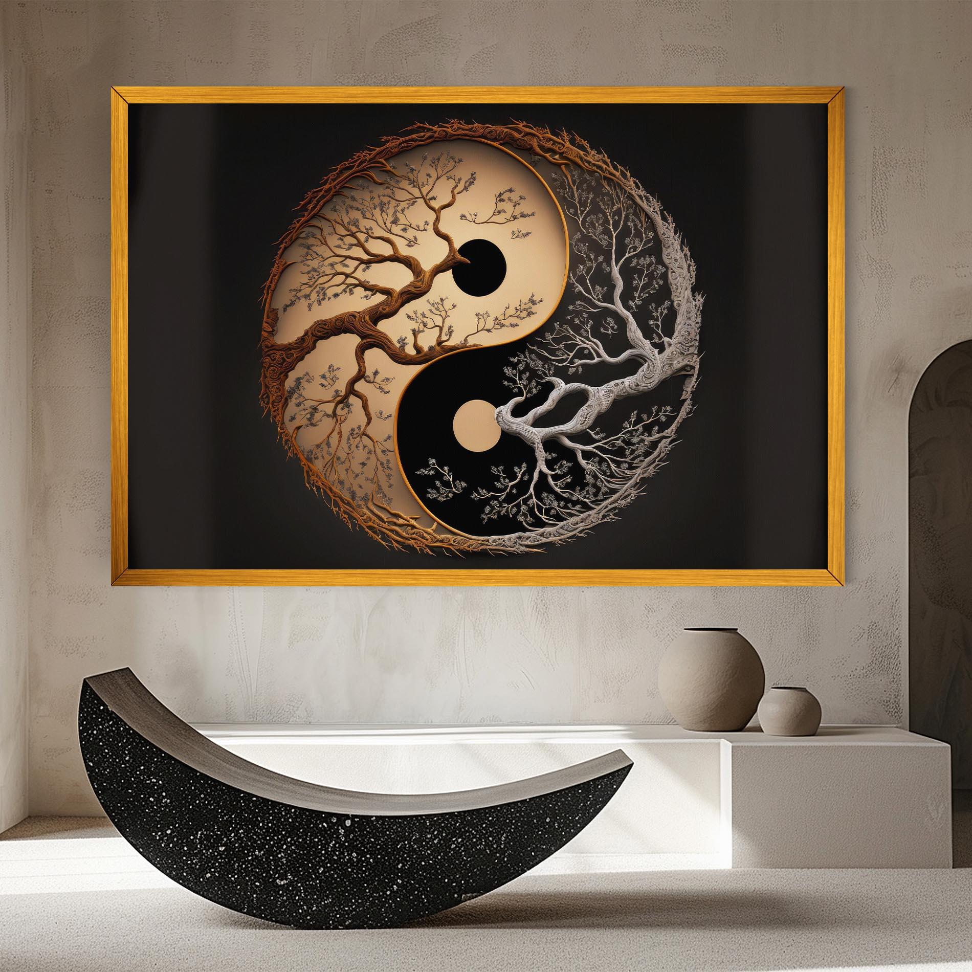Картина на платно Old Tree Yinyang mockup 8