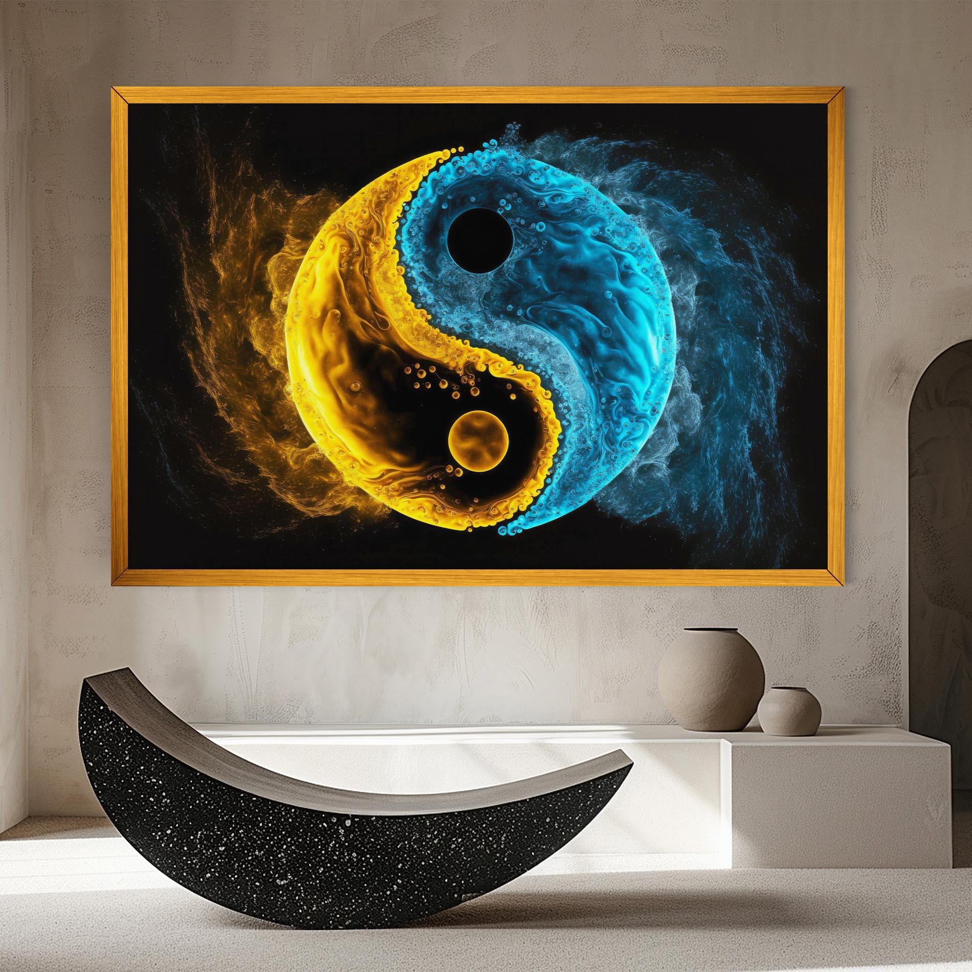 Картина на платно Yellow Blue Yinyang mockup 8