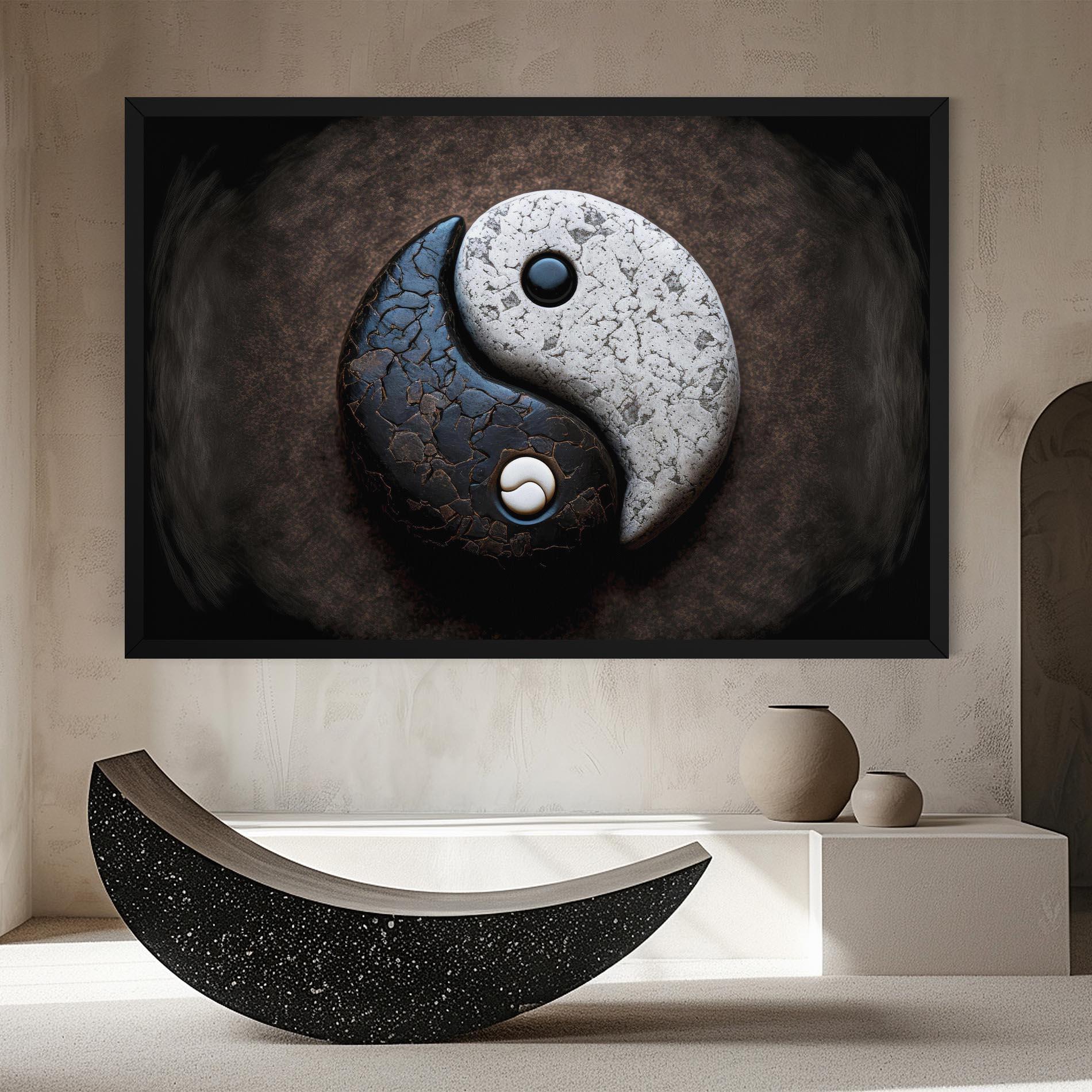 Картина на платно Black Stone Yinyang mockup 8