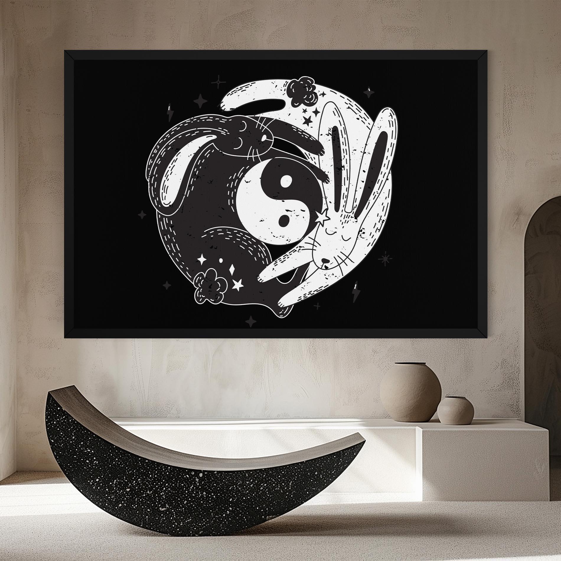 Картина на платно Bunny Yinyang mockup 8