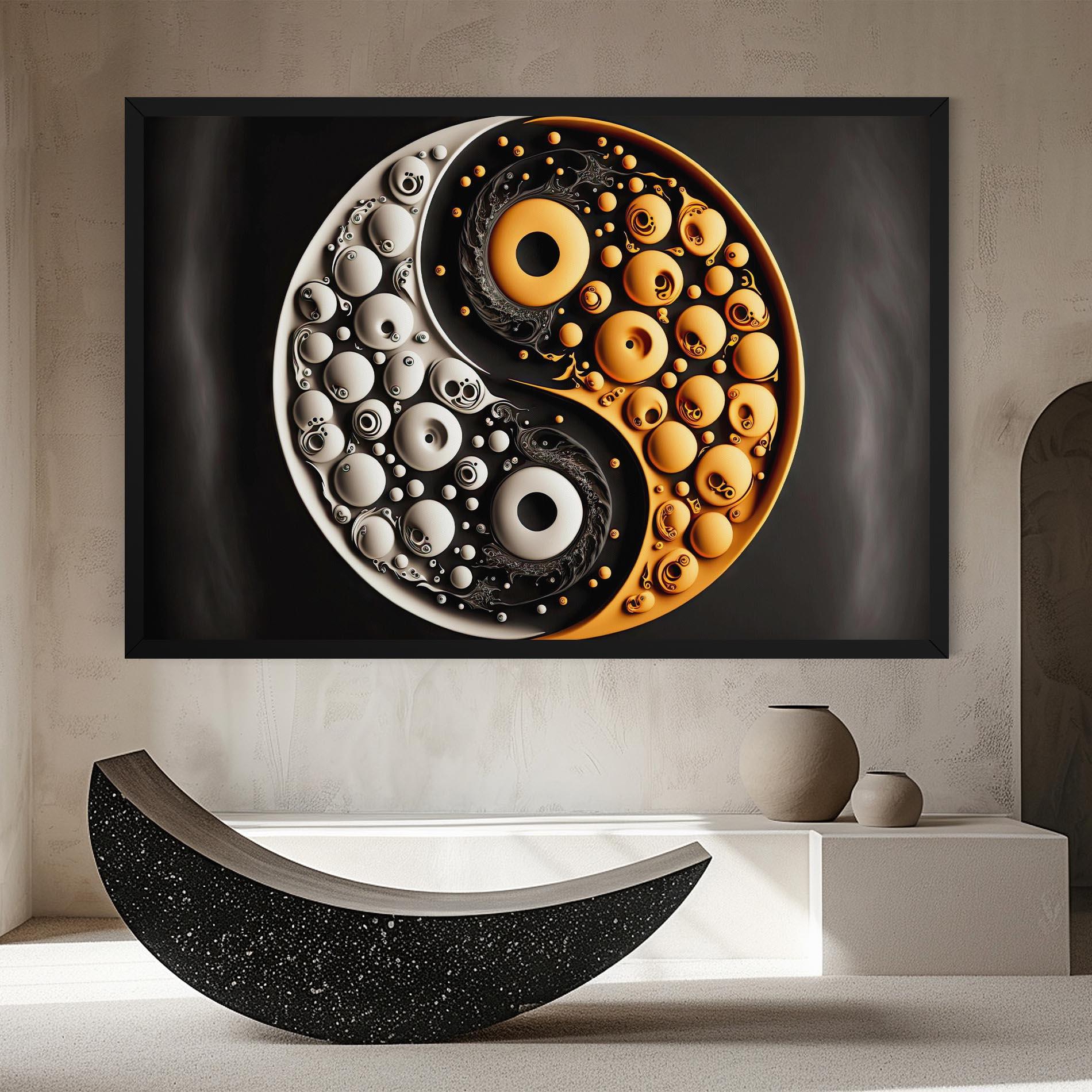 Картина на платно Cream Balls Yinyang mockup 8