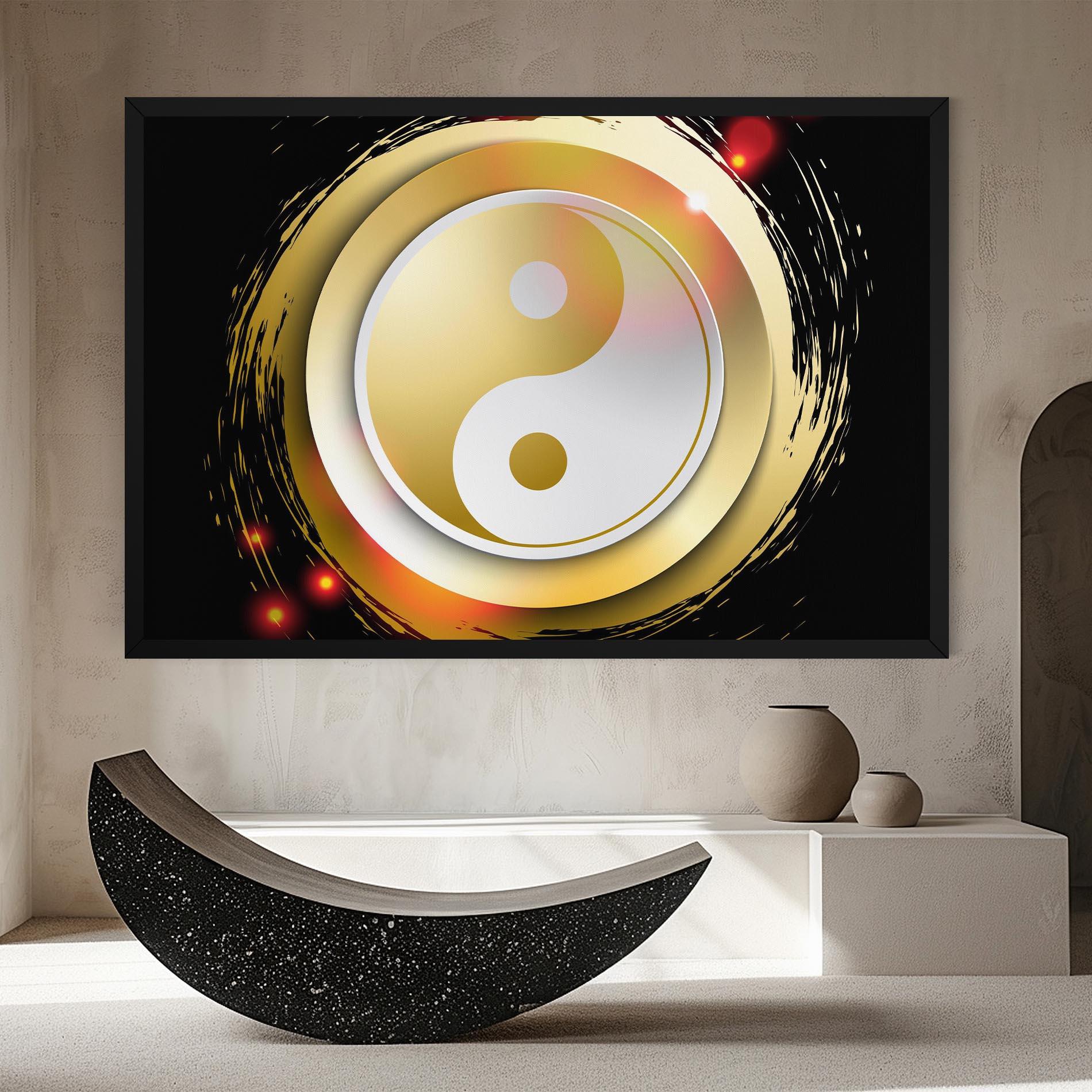 Картина на платно Gold Light Yinyang mockup 8