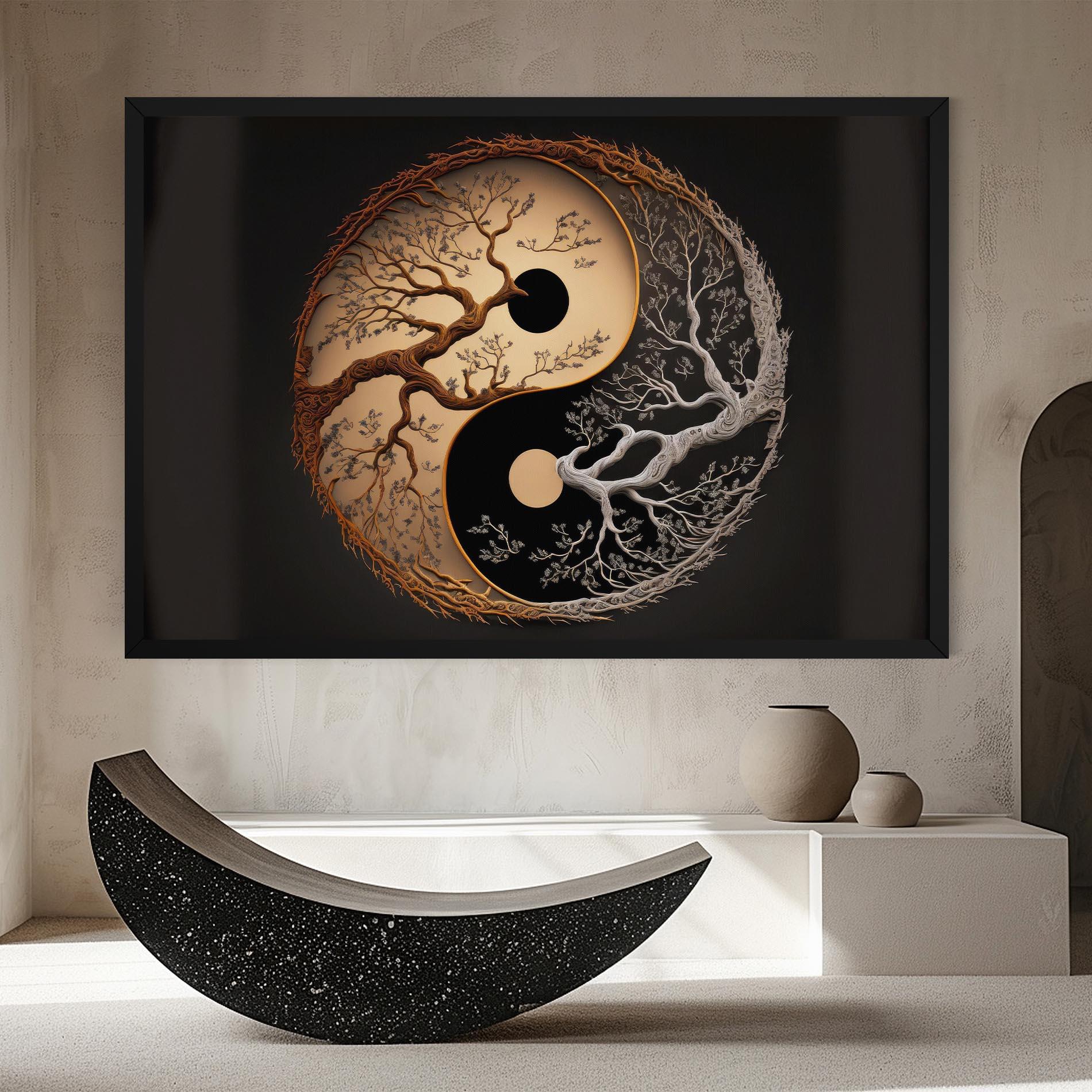 Картина на платно Old Tree Yinyang mockup 8