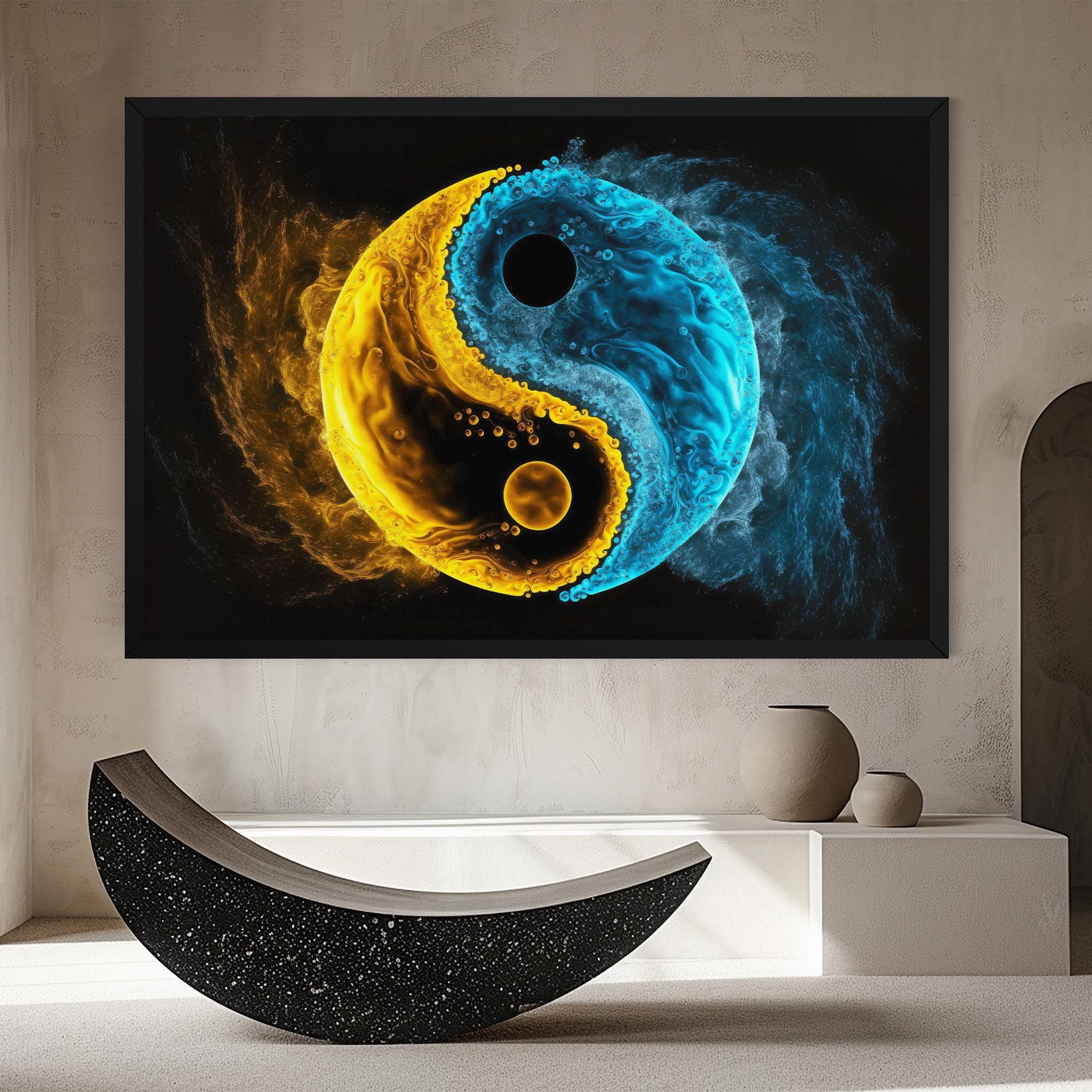 Yellow Blue Yinyang mockup 8