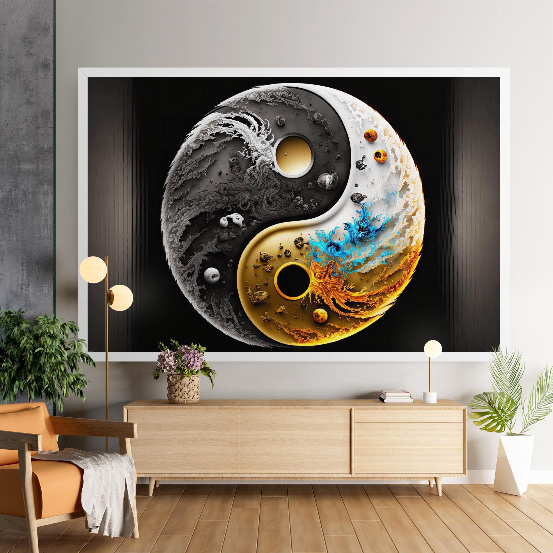 Black Yellow Yinyang mockup 9
