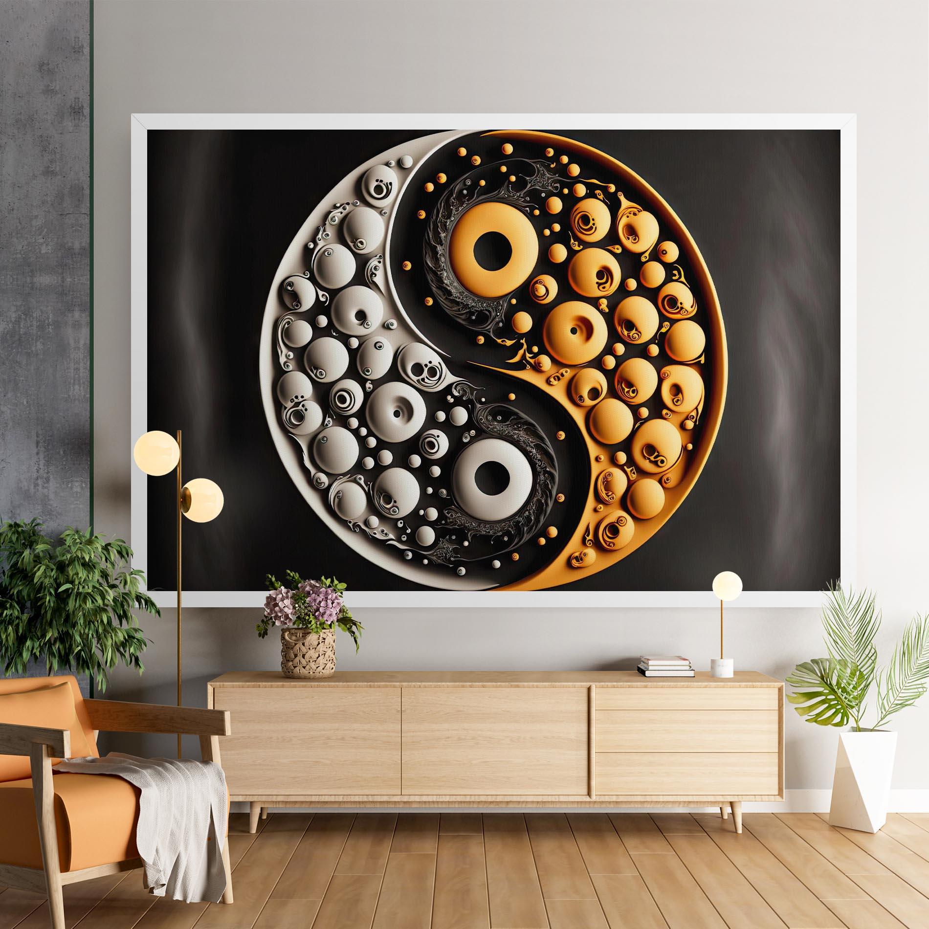 Картина на платно Cream Balls Yinyang mockup 9