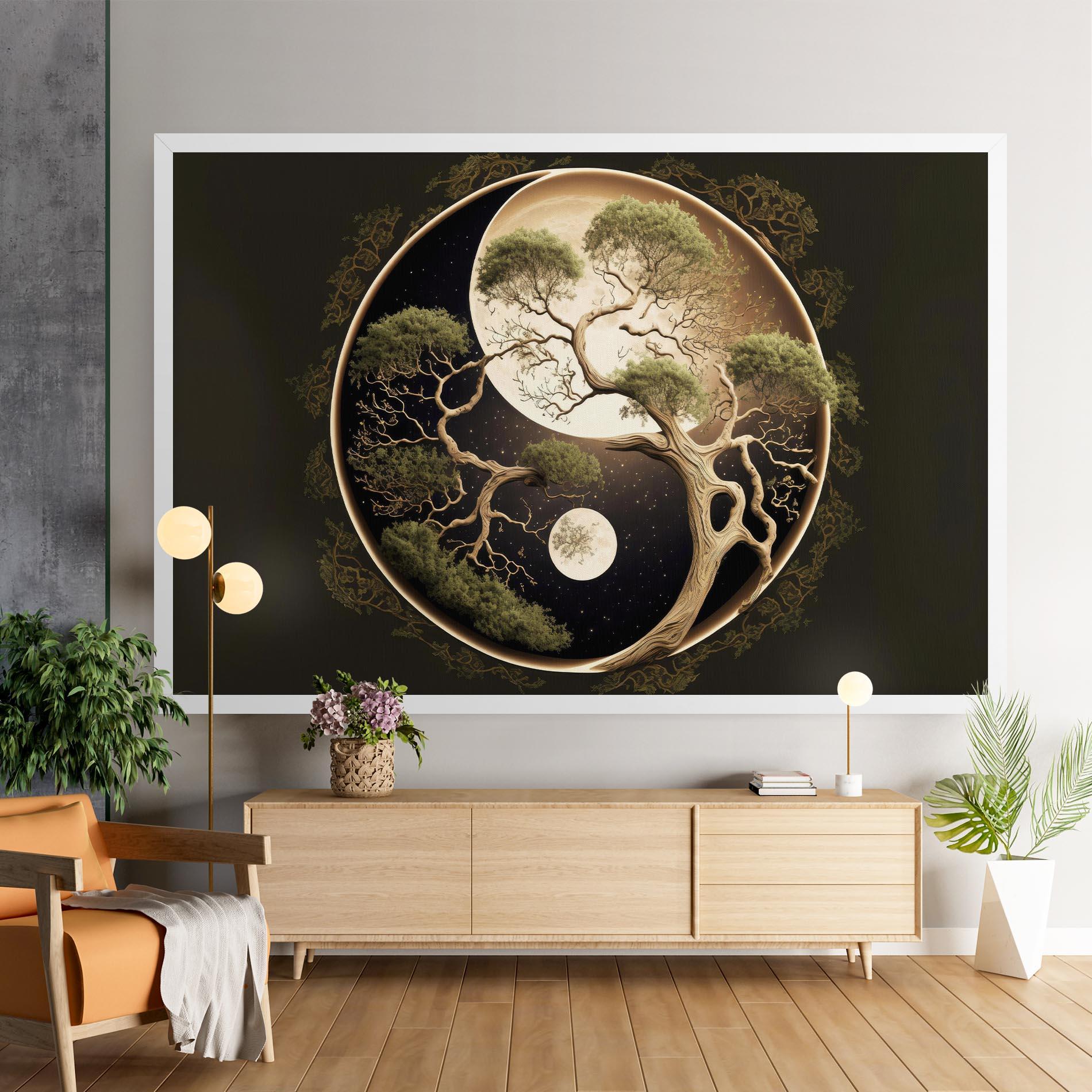 Картина на платно Green Tree Yinyang mockup 9