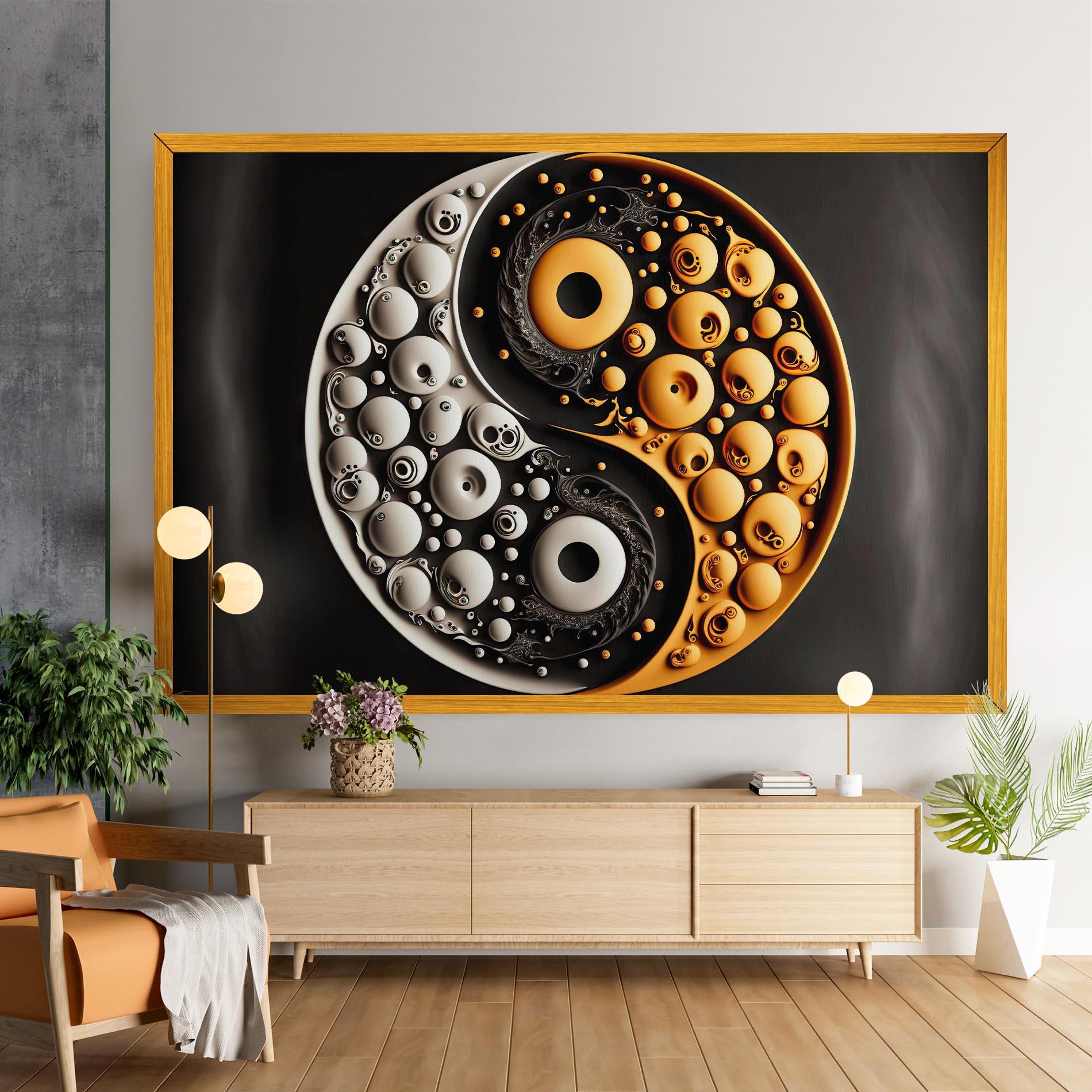 Картина на платно Cream Balls Yinyang mockup 9