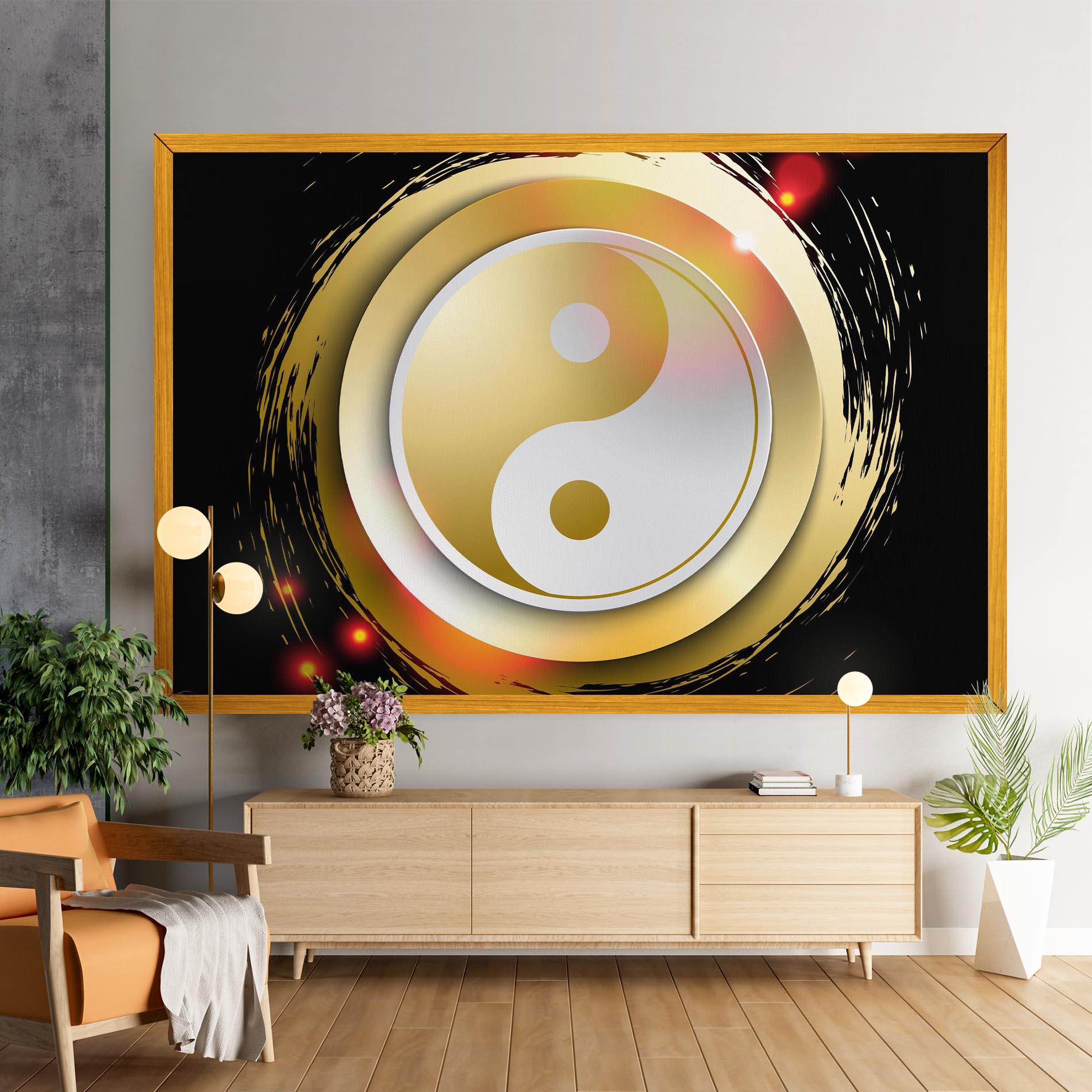 Картина на платно Gold Light Yinyang mockup 9