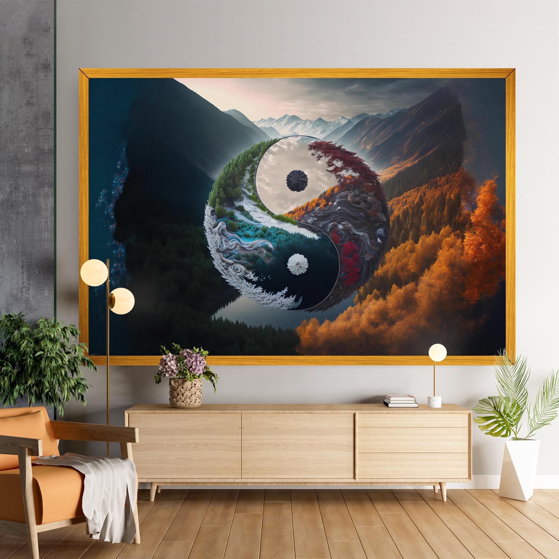 Картина на платно Mountain Yinyang mockup 9