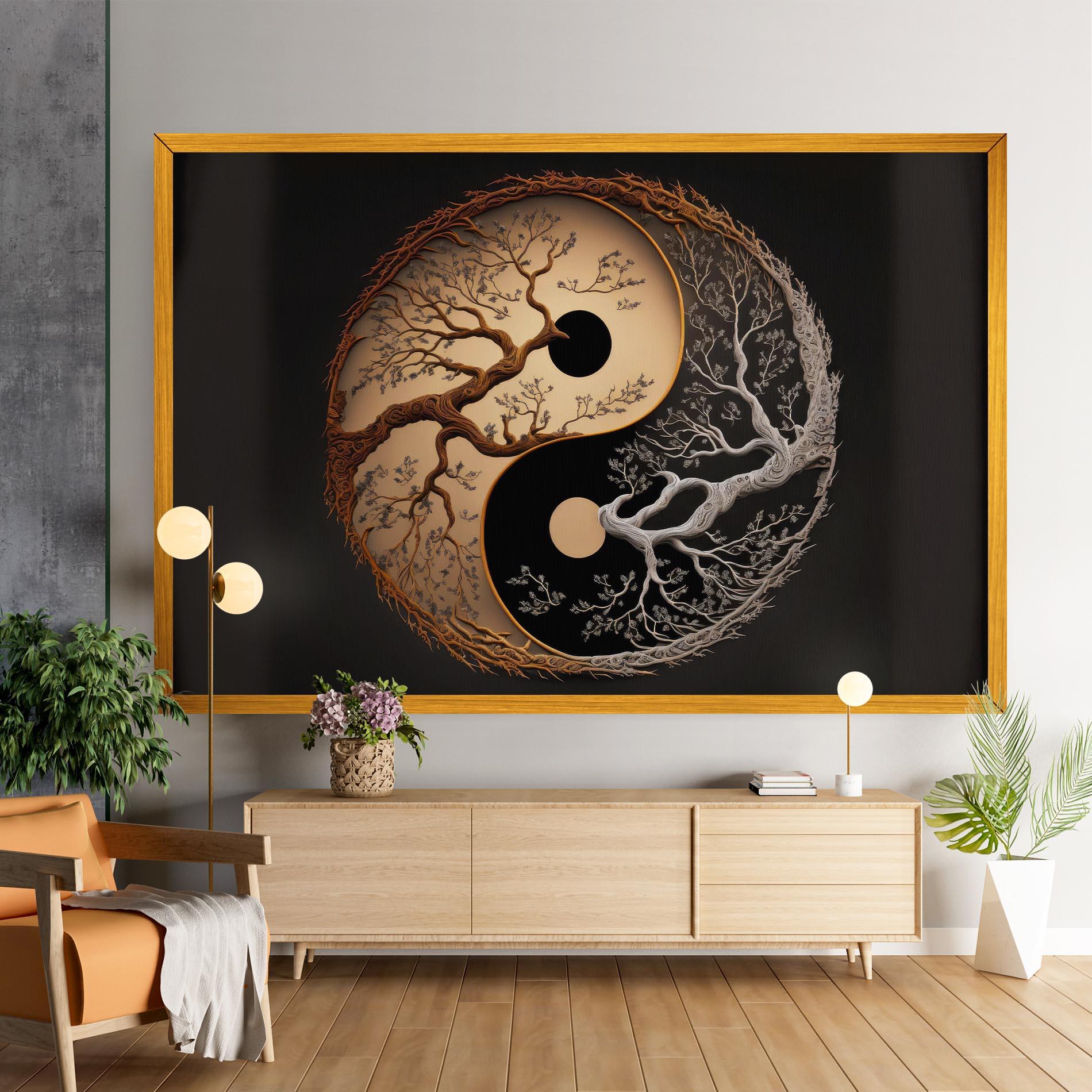 Картина на платно Old Tree Yinyang mockup 9