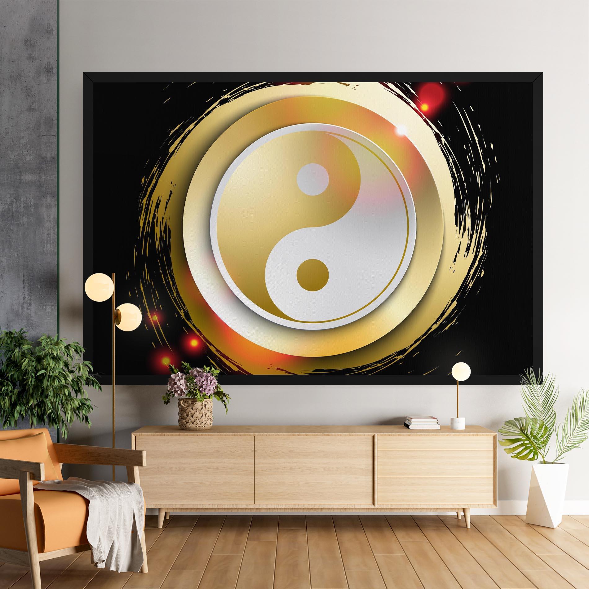 Картина на платно Gold Light Yinyang mockup 9