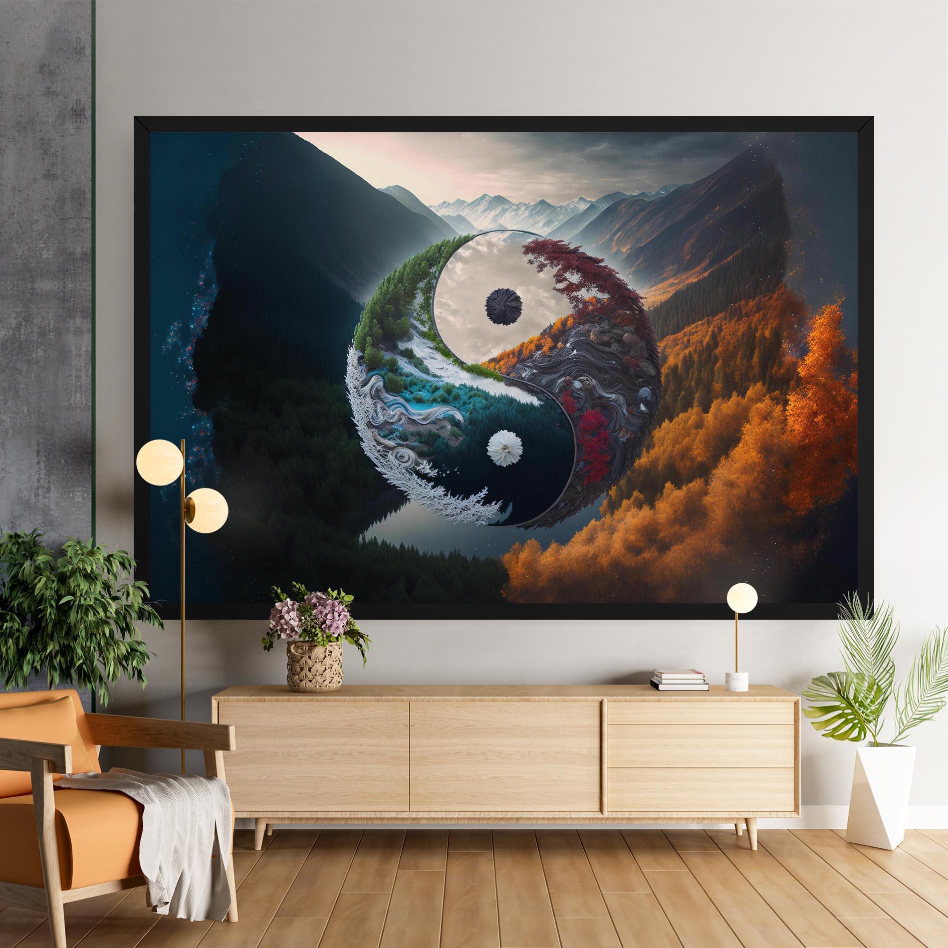 Картина на платно Mountain Yinyang mockup 9