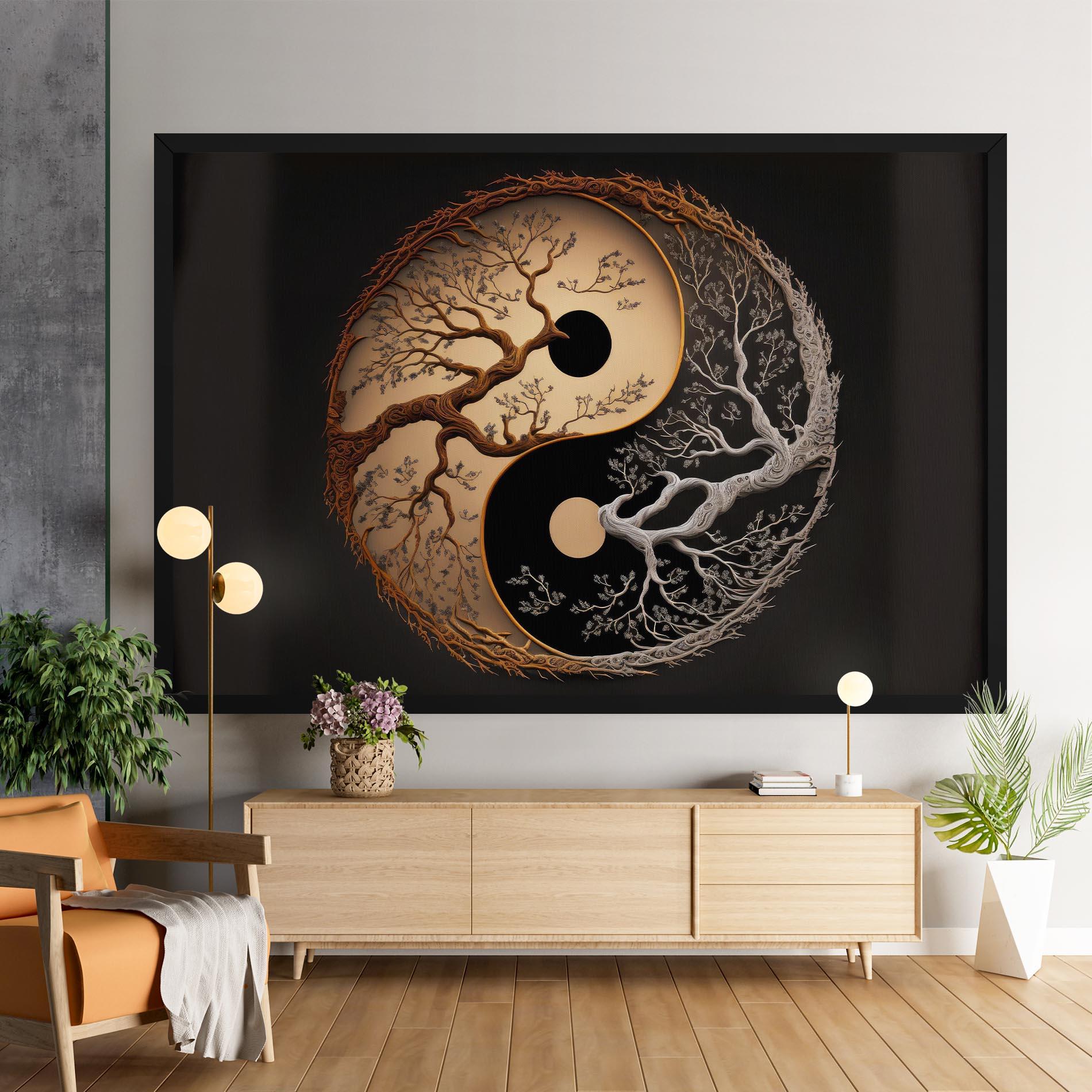 Картина на платно Old Tree Yinyang mockup 9
