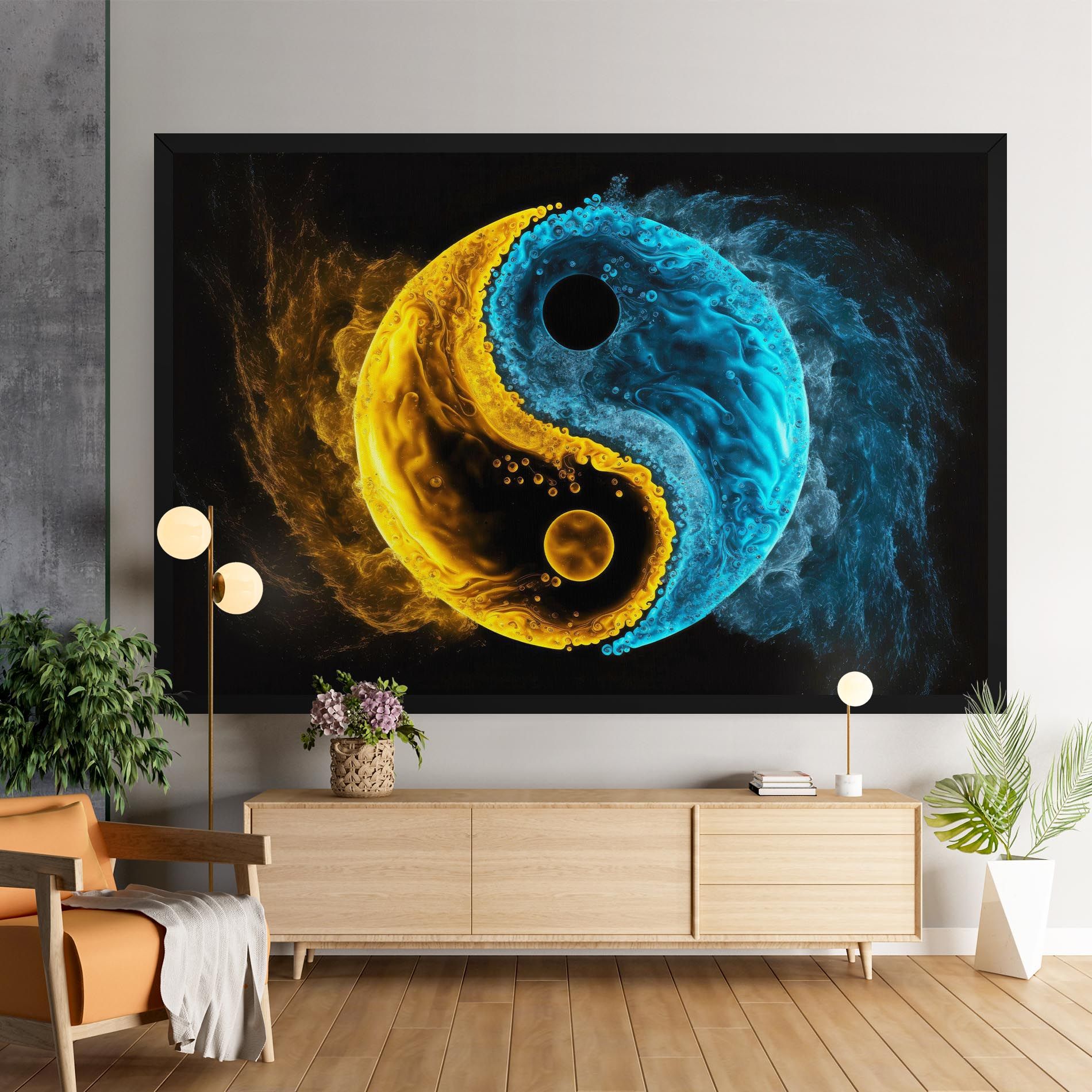 Yellow Blue Yinyang mockup 9