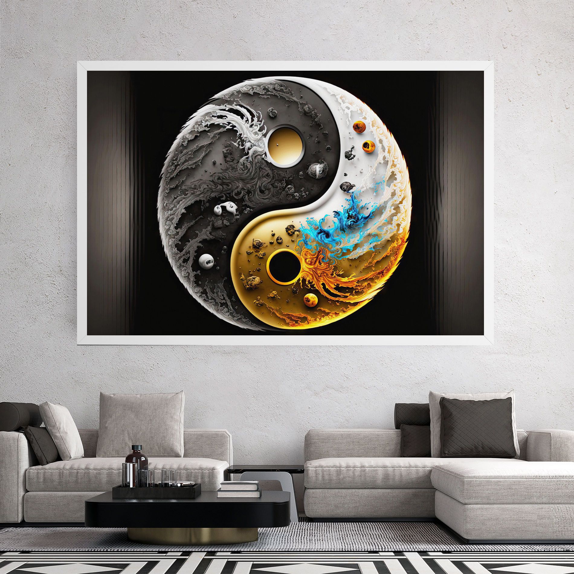 Black Yellow Yinyang mockup 2
