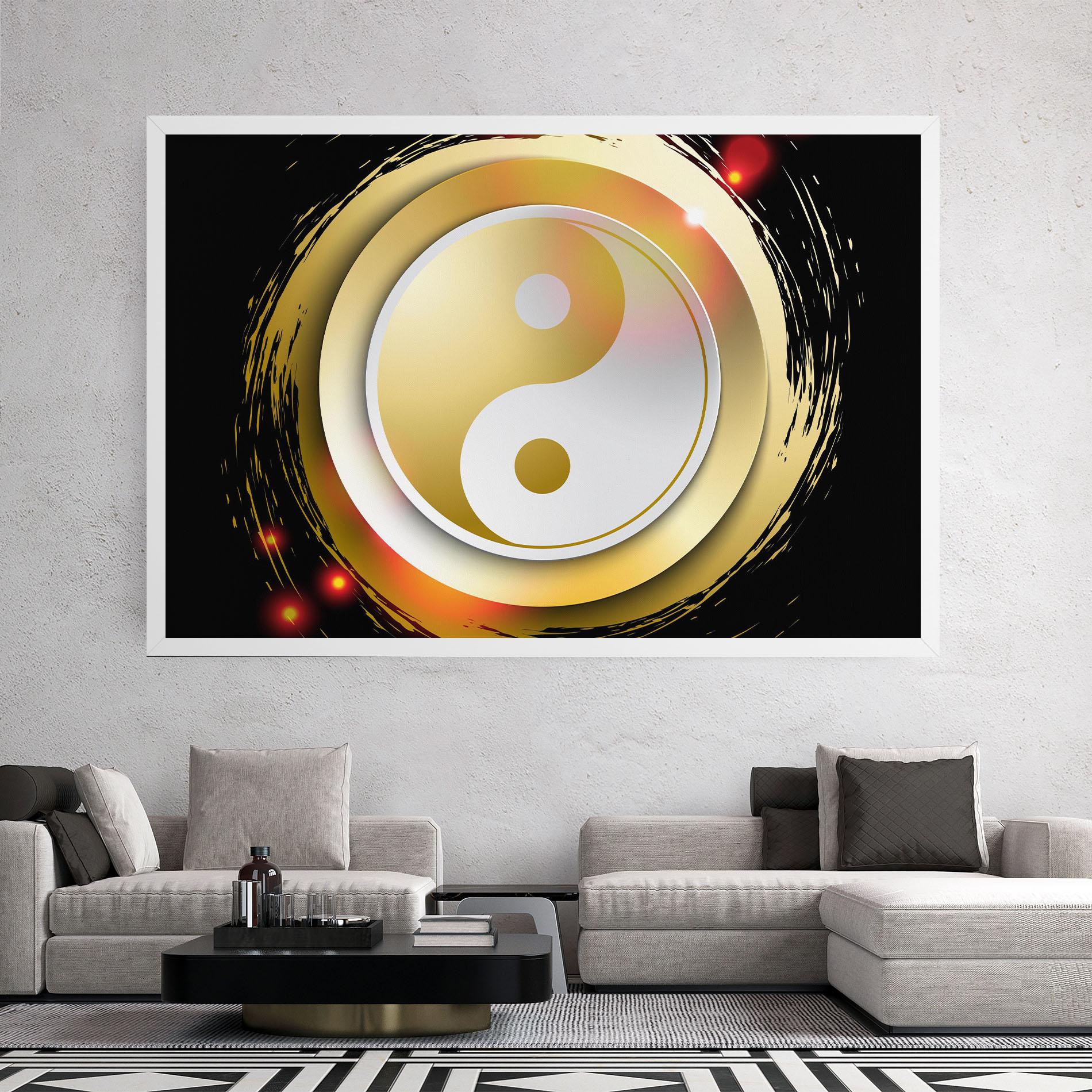 Картина на платно Gold Light Yinyang mockup 2