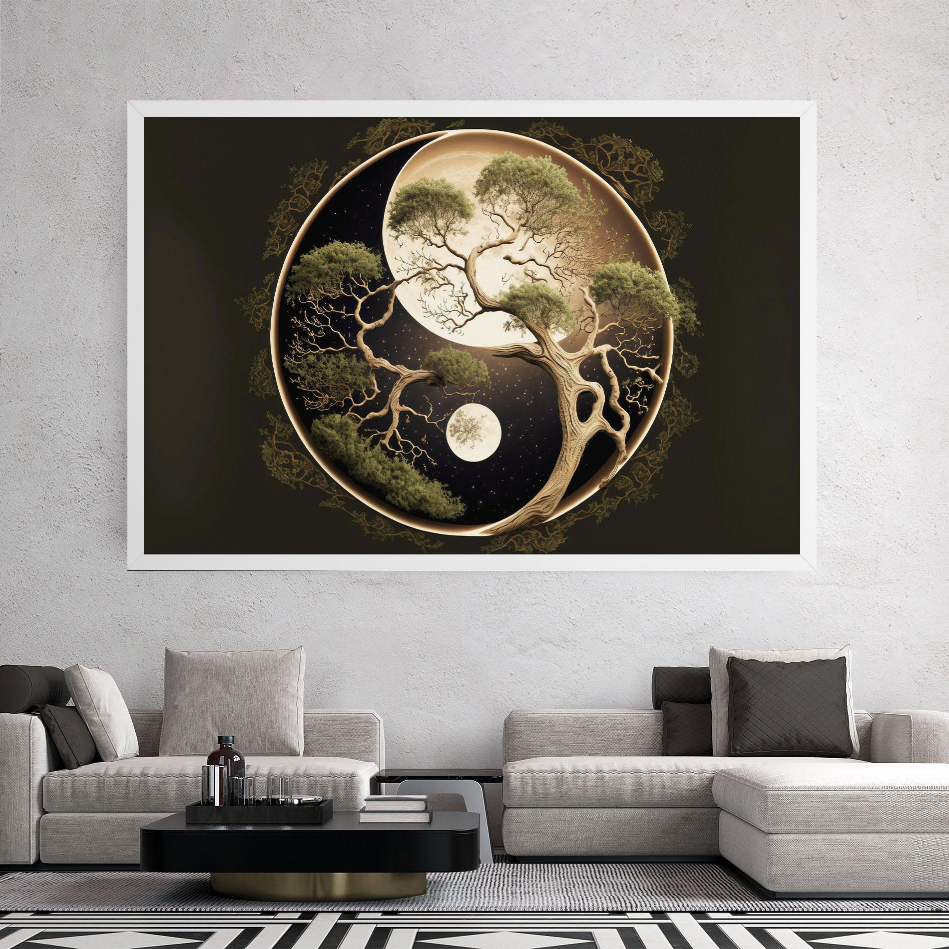 Картина на платно Green Tree Yinyang mockup 2