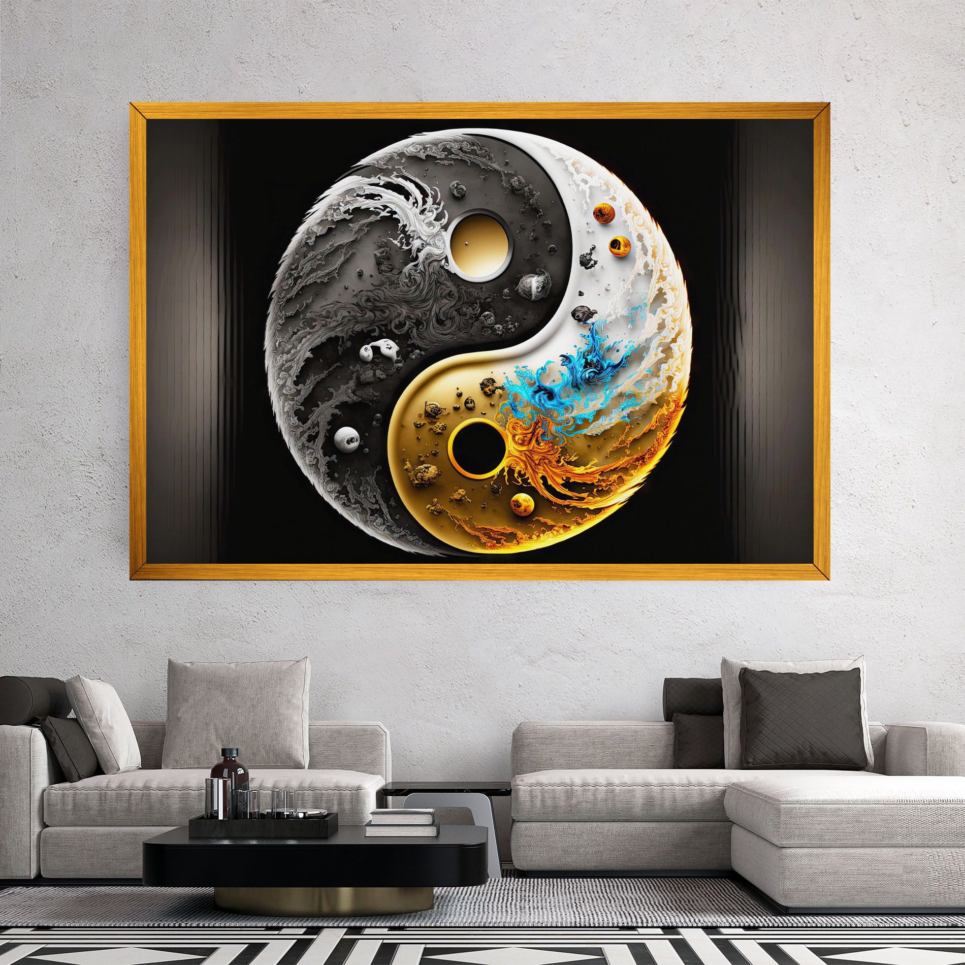 Black Yellow Yinyang mockup 2