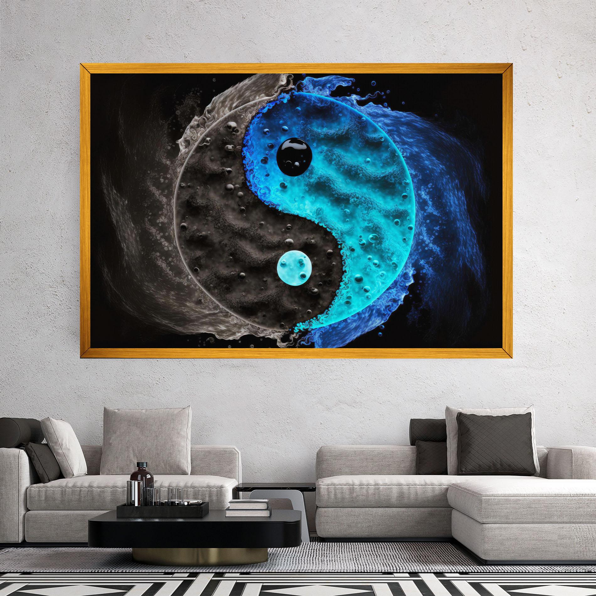 Картина на платно Blue Water Yinyang mockup 2