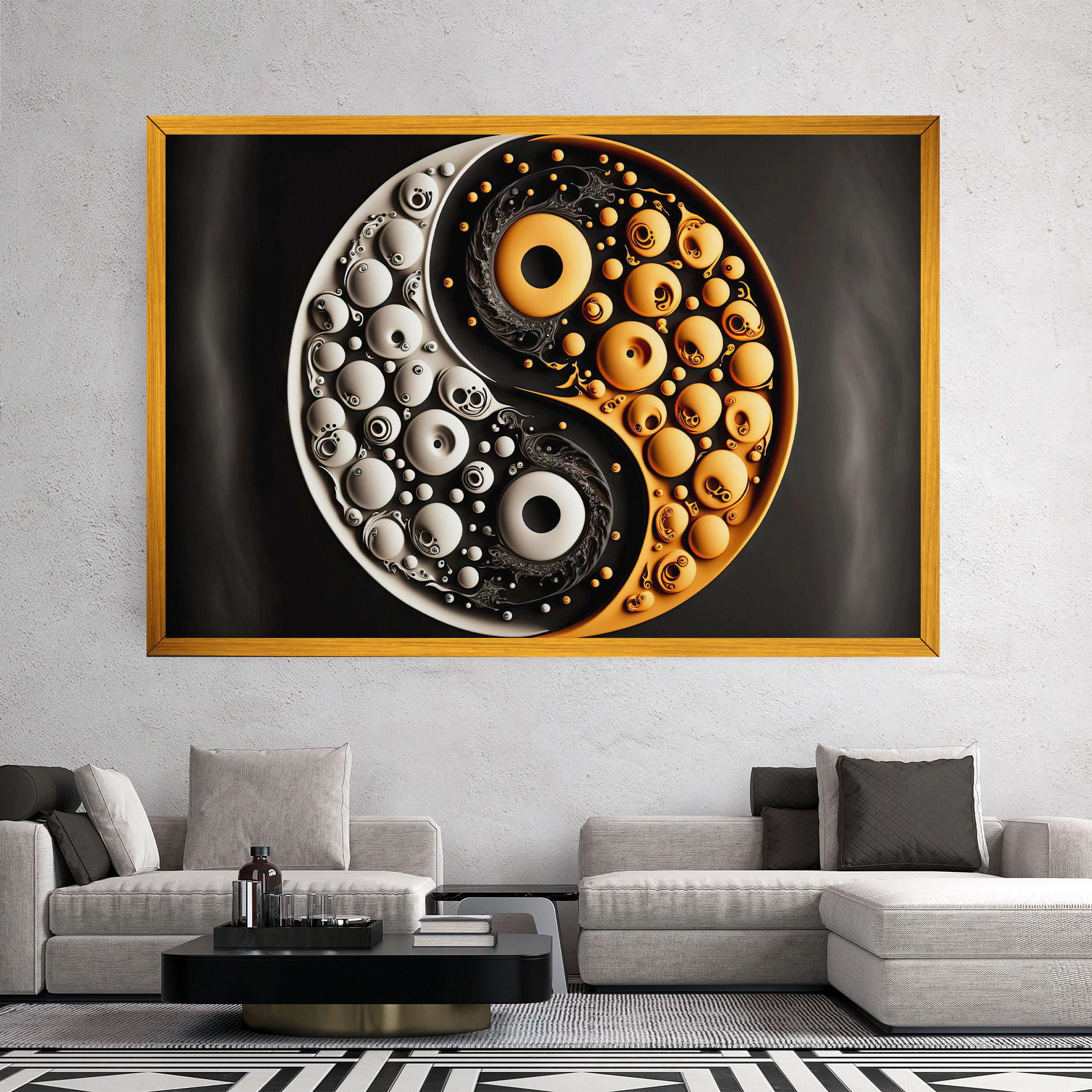 Картина на платно Cream Balls Yinyang mockup 2