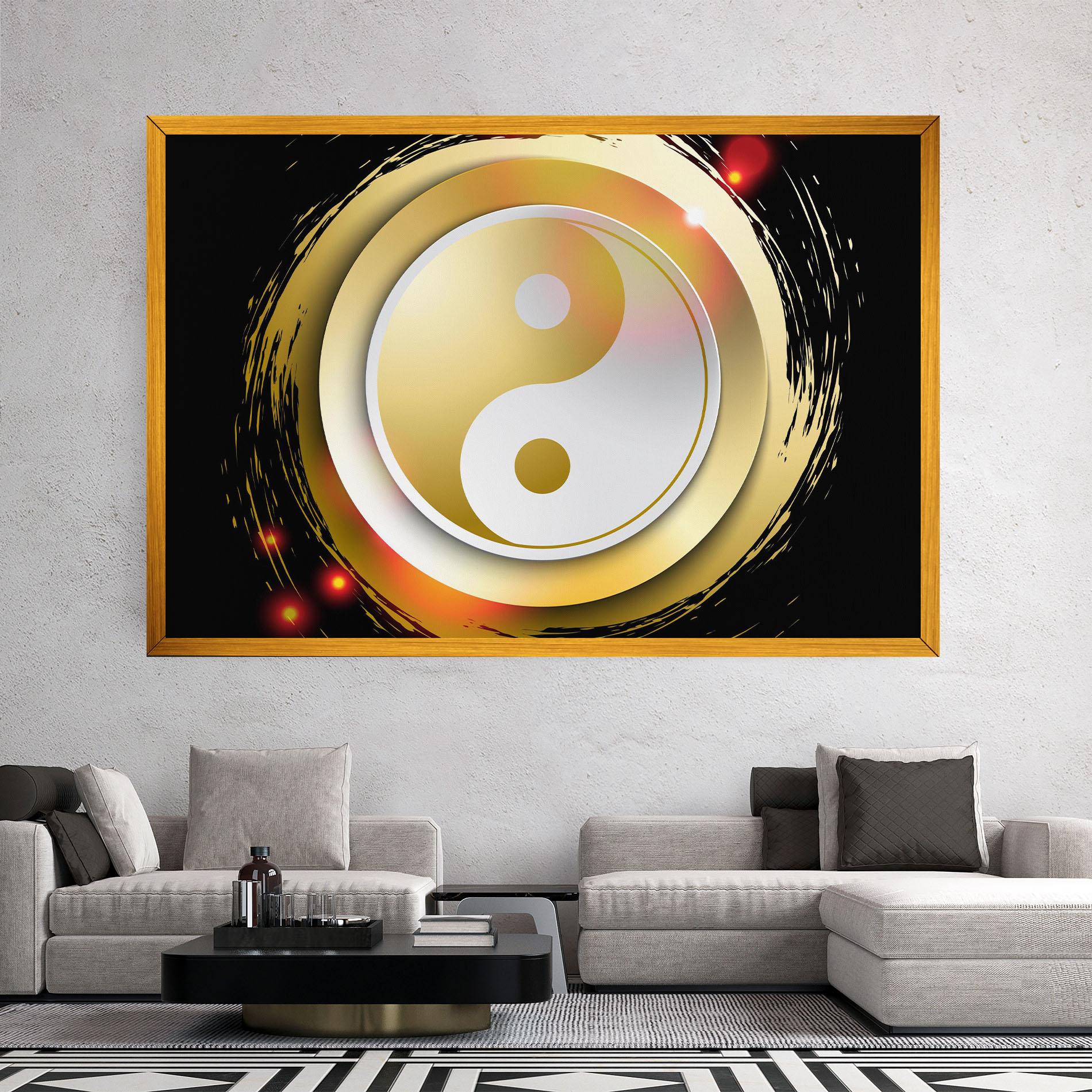Картина на платно Gold Light Yinyang mockup 2