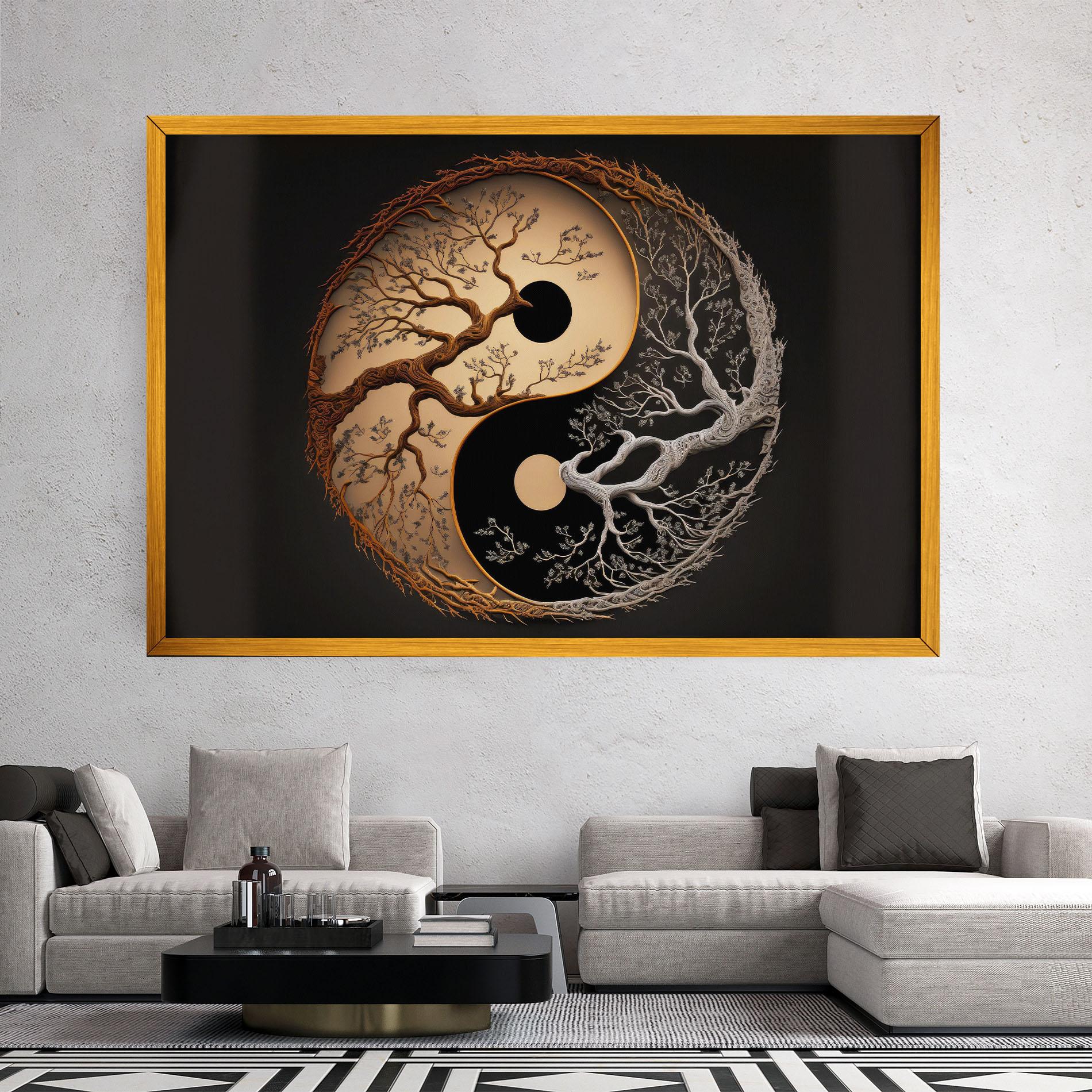 Картина на платно Old Tree Yinyang mockup 2