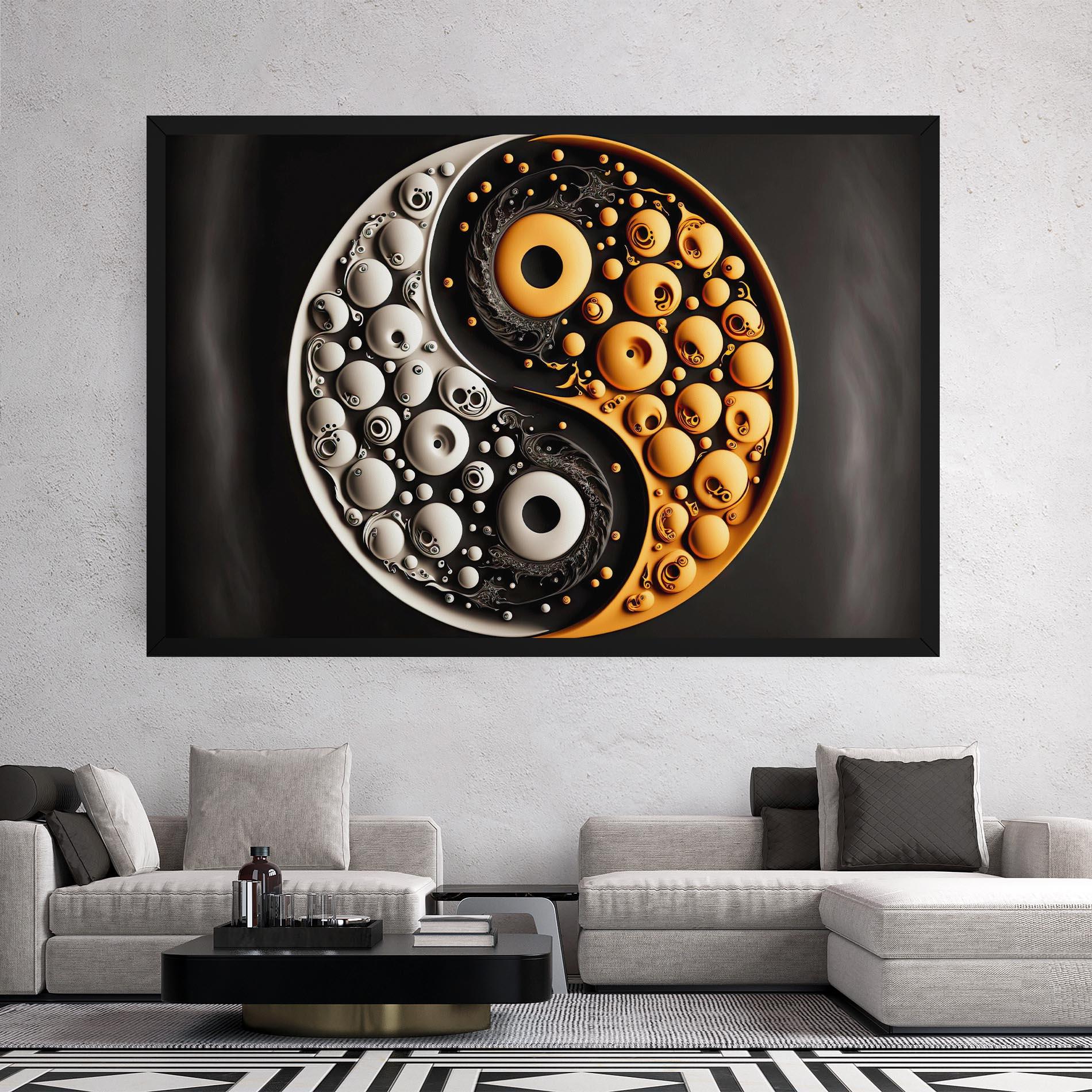 Картина на платно Cream Balls Yinyang mockup 2
