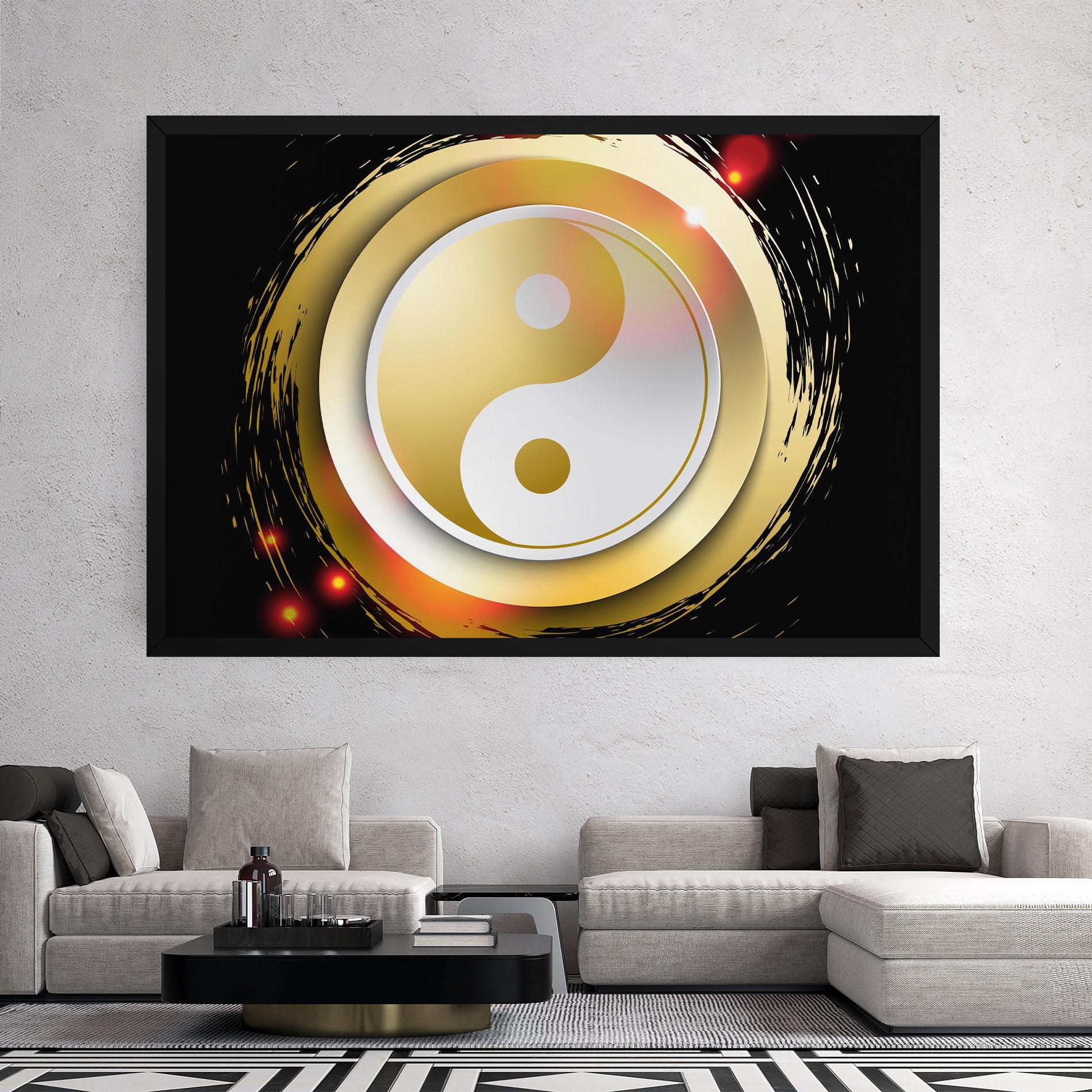 Картина на платно Gold Light Yinyang mockup 2