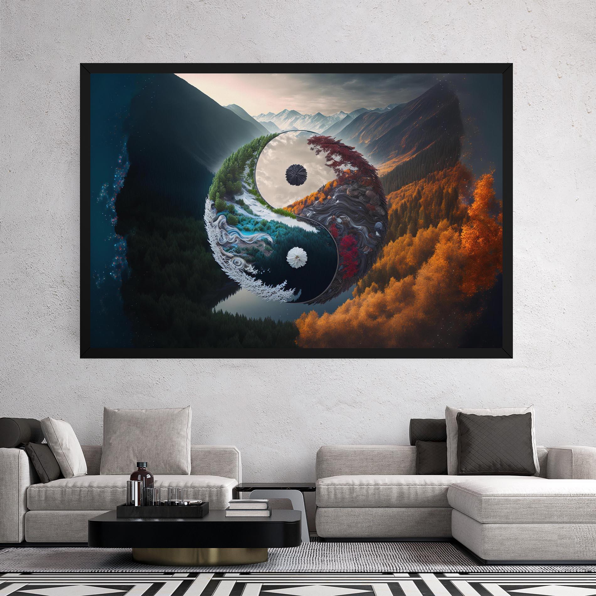 Картина на платно Mountain Yinyang mockup 2