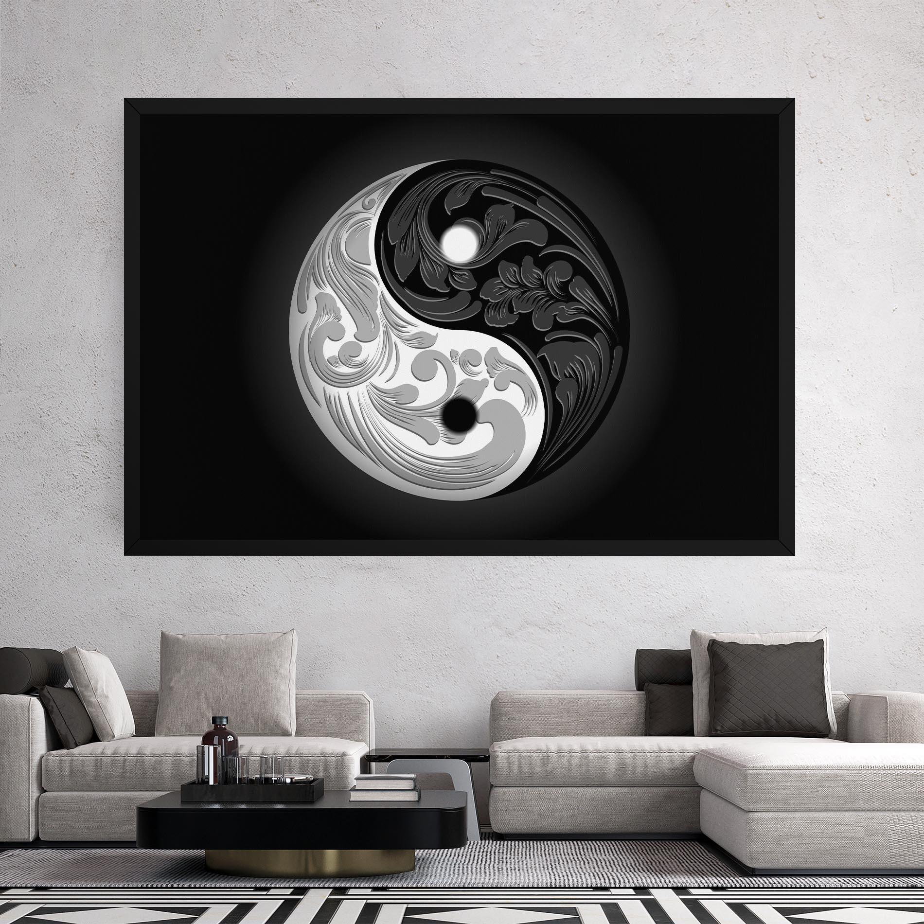 Картина на платно Yinyang Grey mockup 2