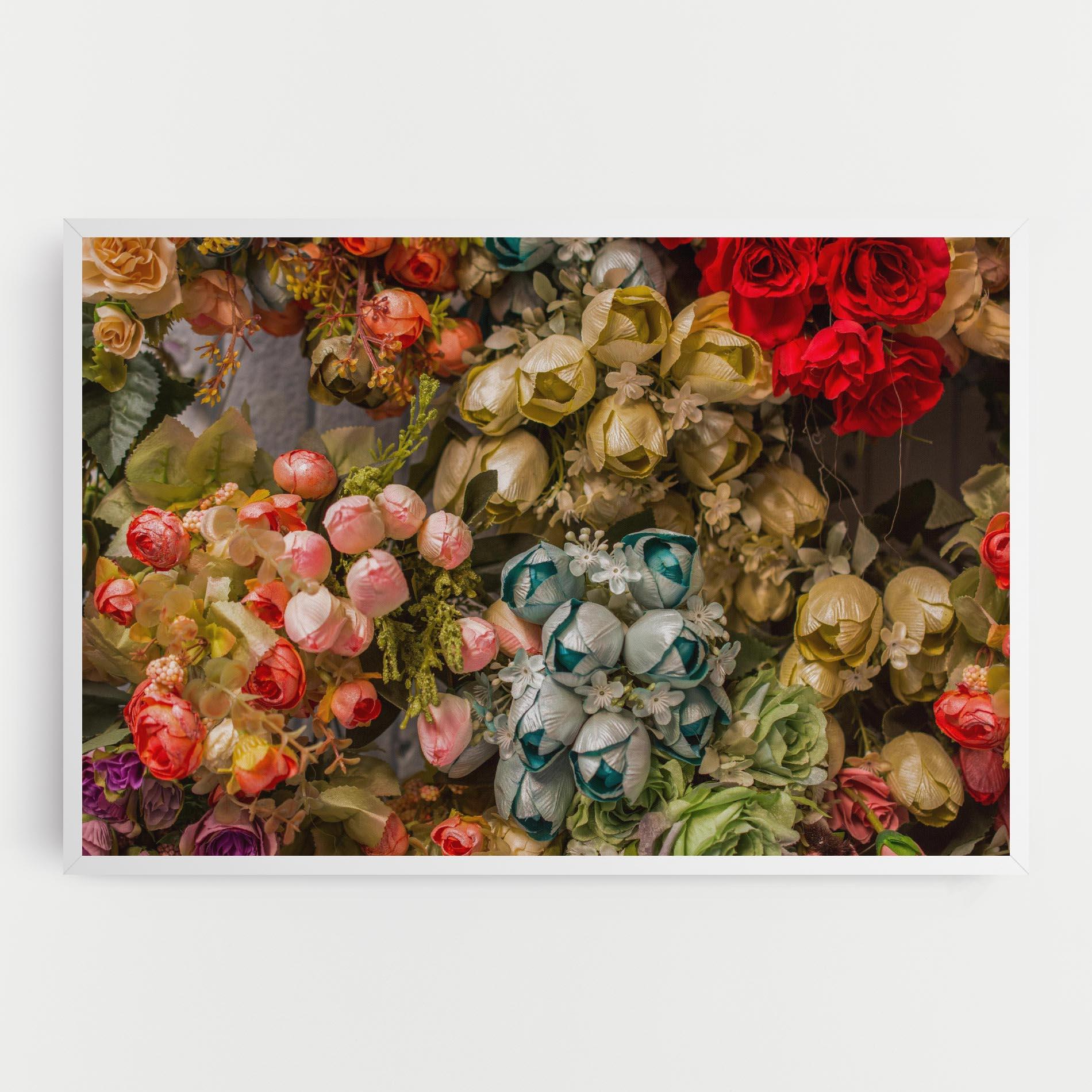 Картина на платно Fake Flowers Wall mockup 0