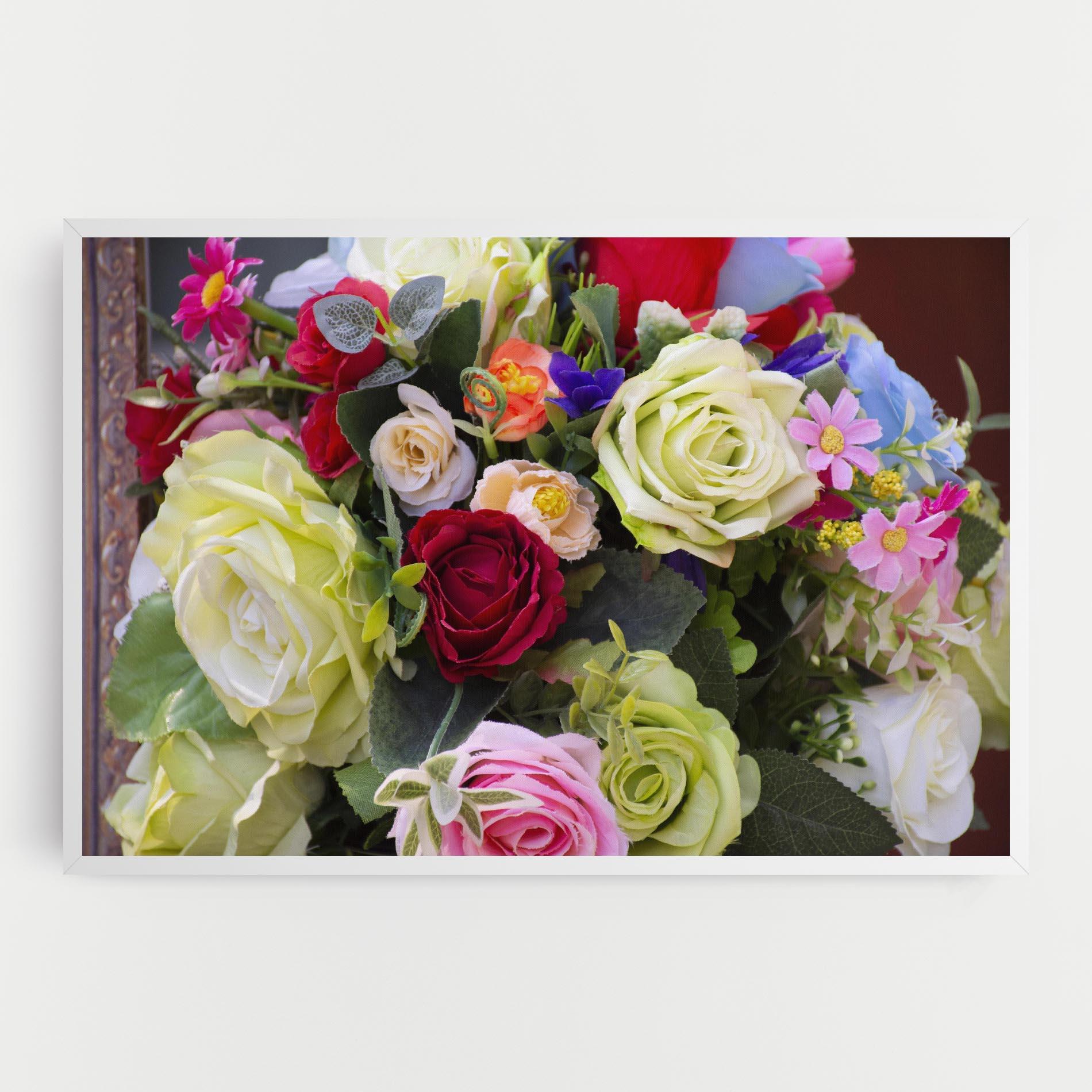 Картина на платно Mixed Roses Bouquet mockup 0
