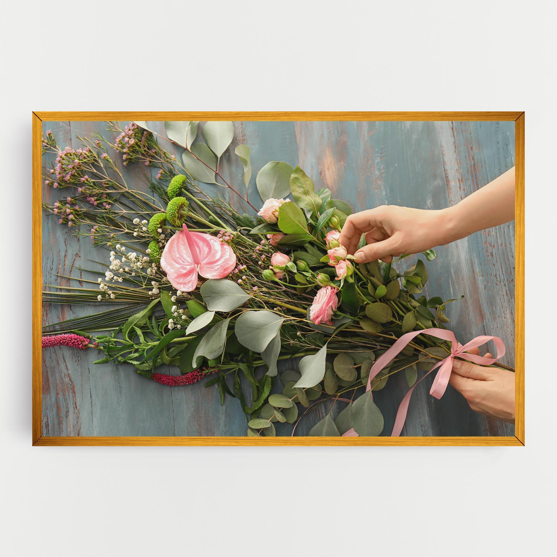 Картина на платно Preparing Bouquet mockup 0