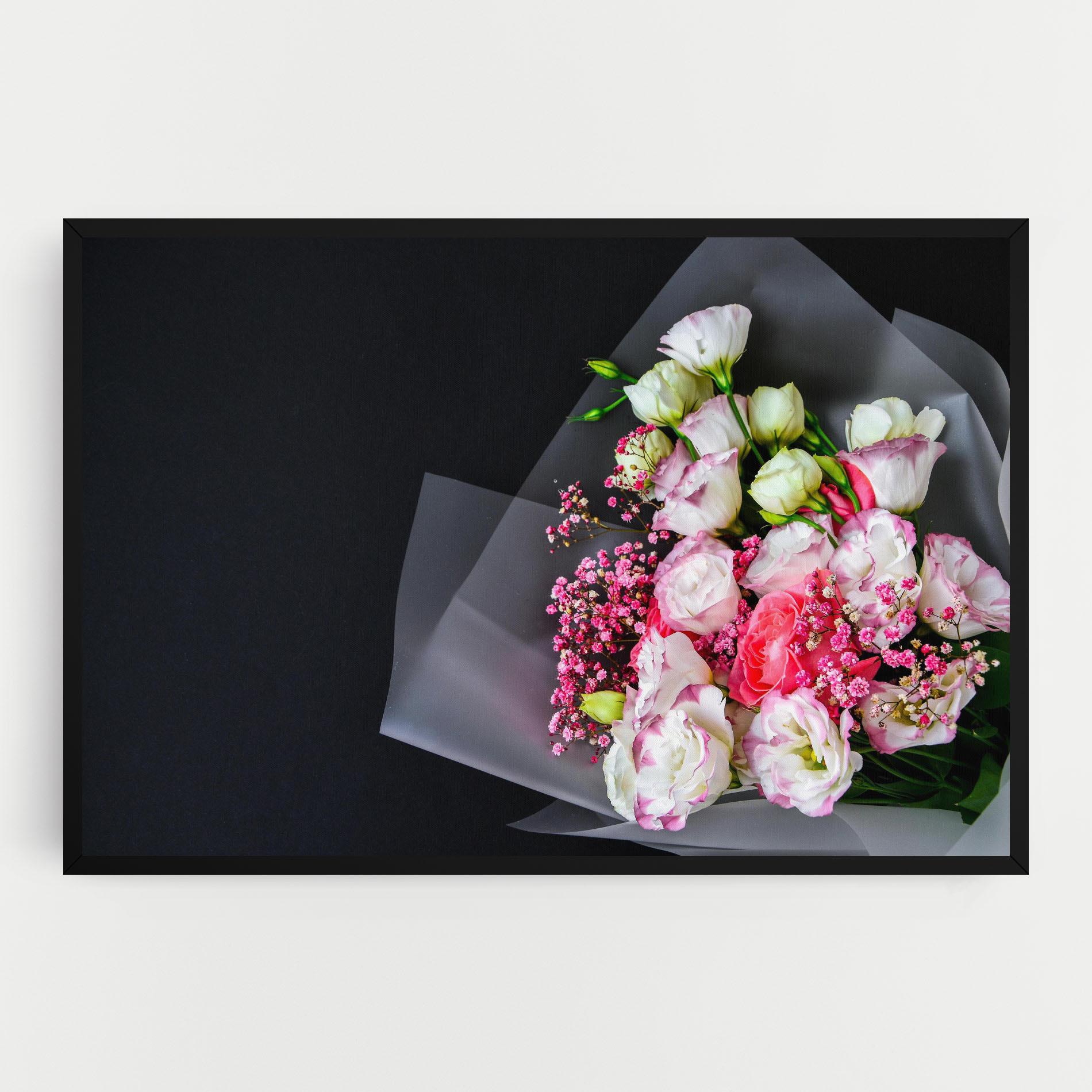 Картина на платно Cute Roses Bouquet mockup 0