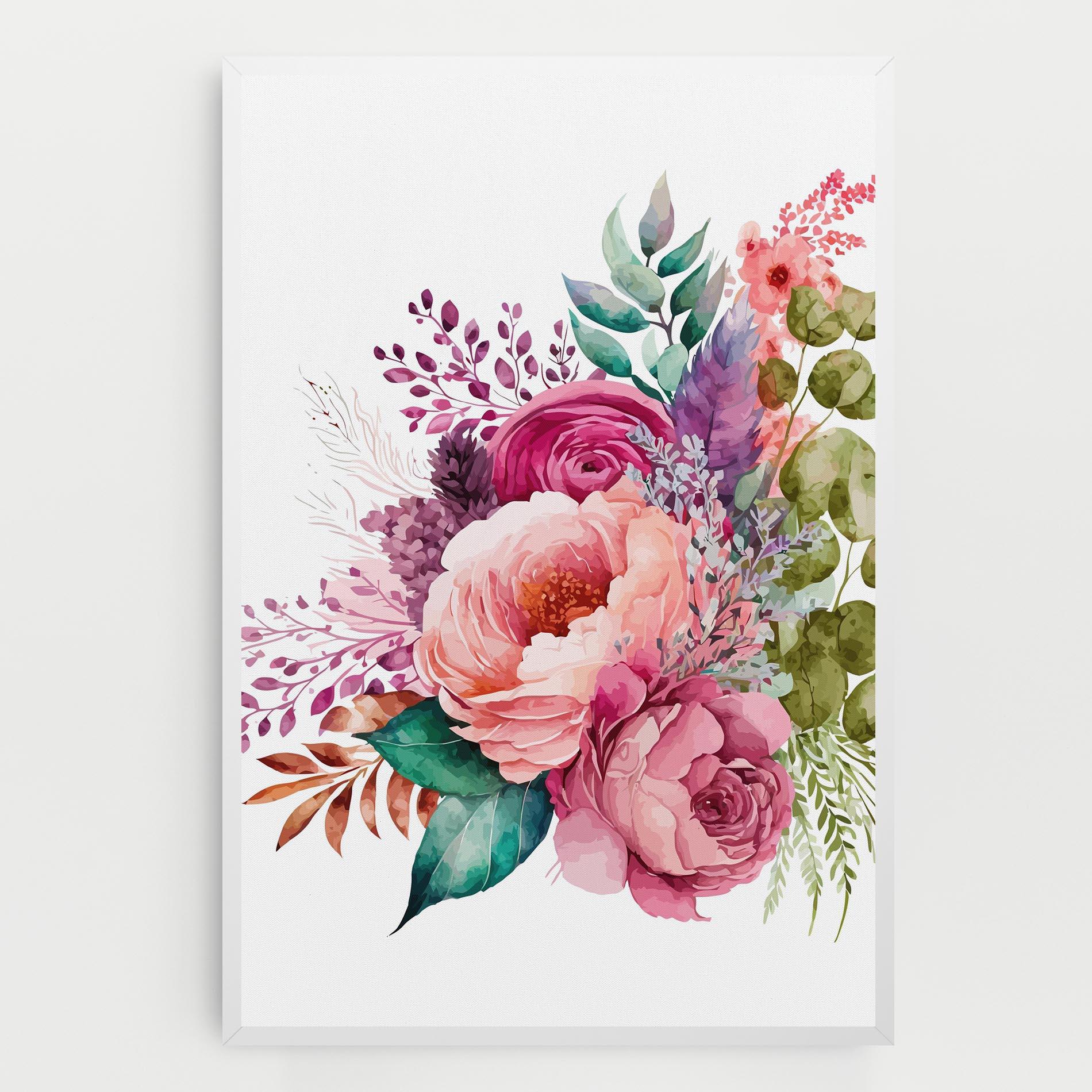 Картина на платно Bouquet Of Pink Roses mockup 0