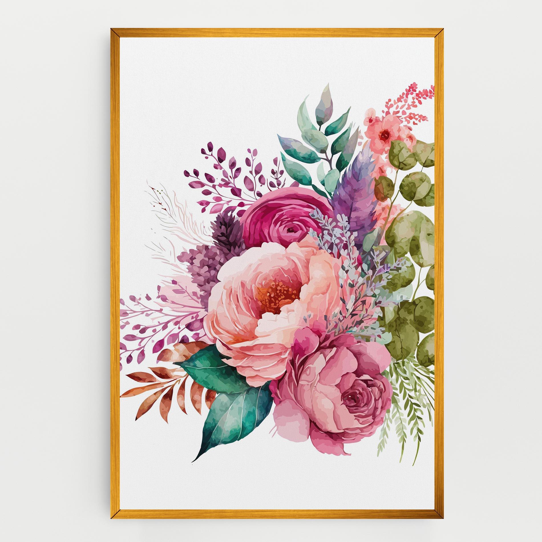 Картина на платно Bouquet Of Pink Roses mockup 0