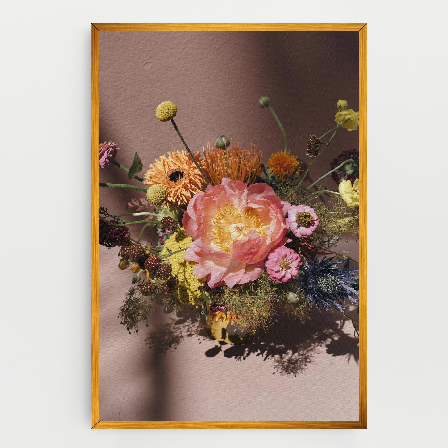 Картина на платно Pastel Orange Bouquet mockup 0