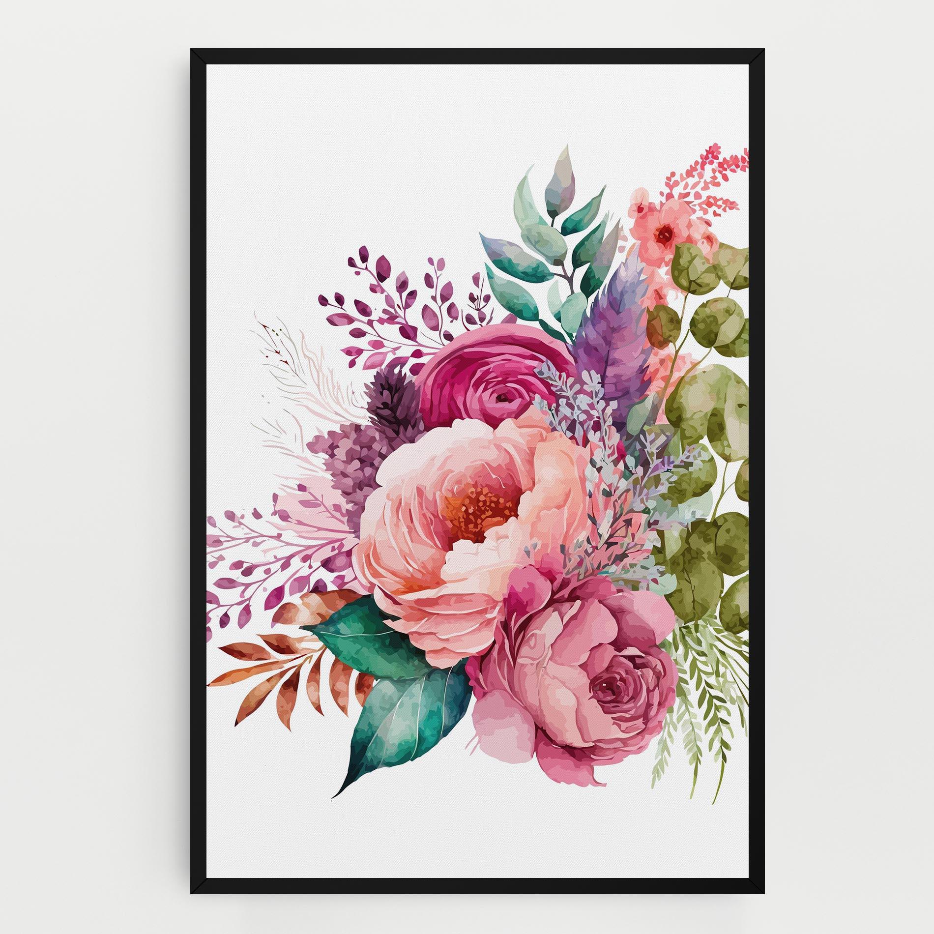 Картина на платно Bouquet Of Pink Roses mockup 0