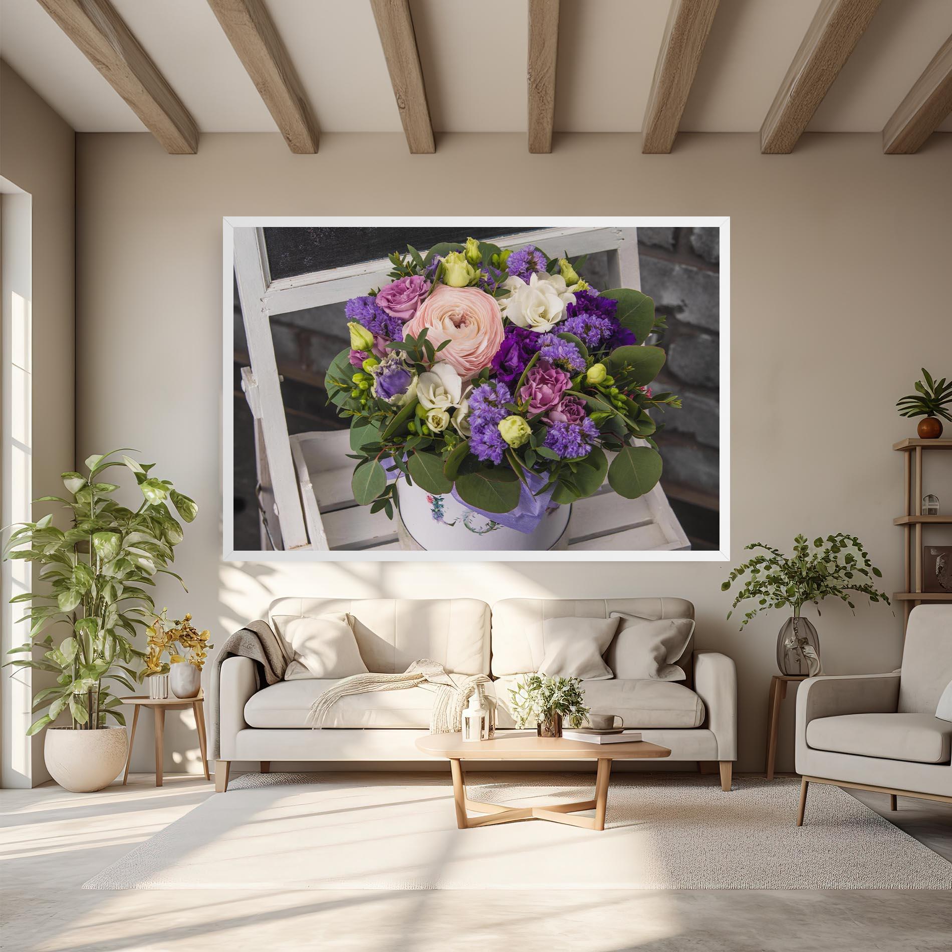 Картина на платно Big Pink Rose Bouquet mockup 6