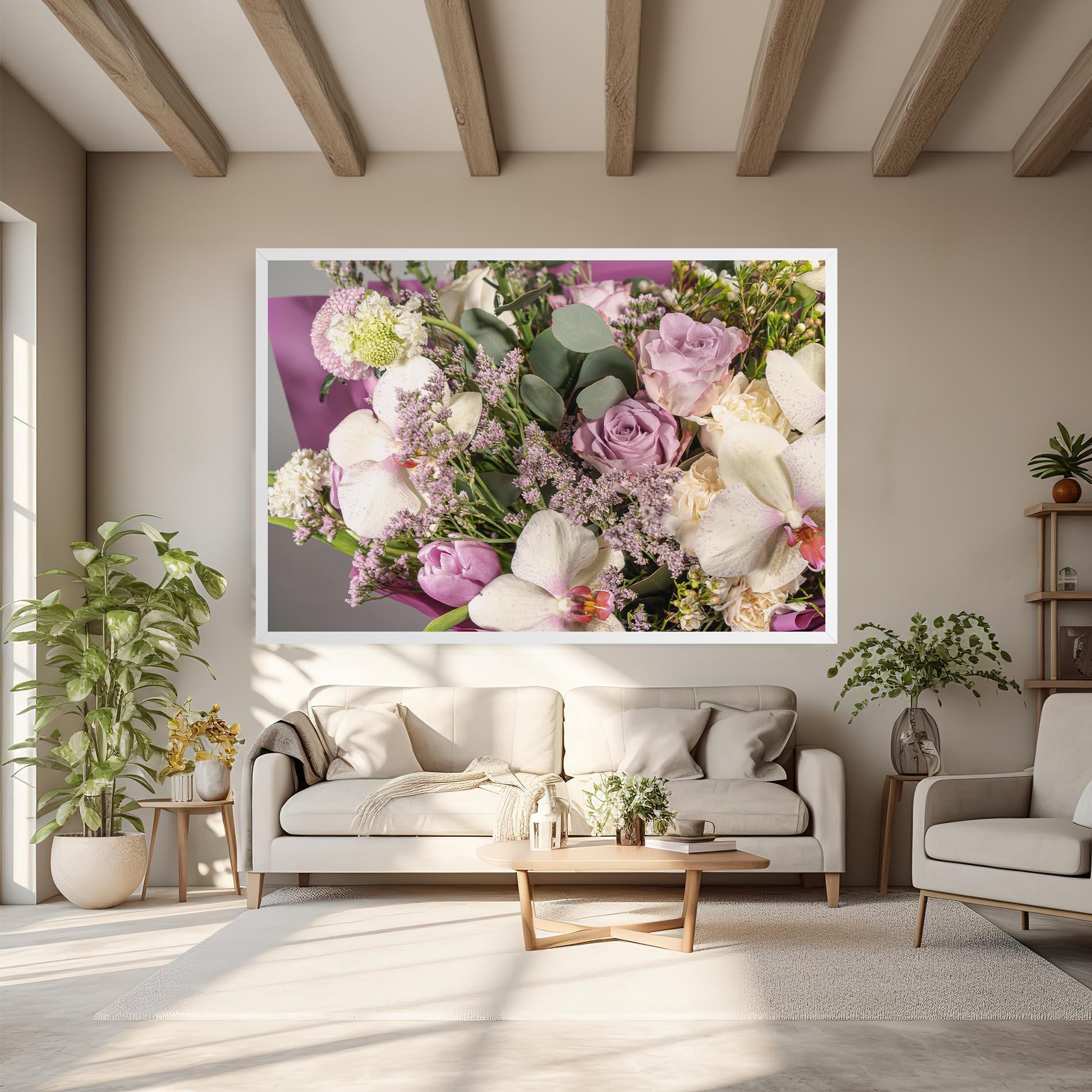 Картина на платно Cute Purple Bouquet mockup 6