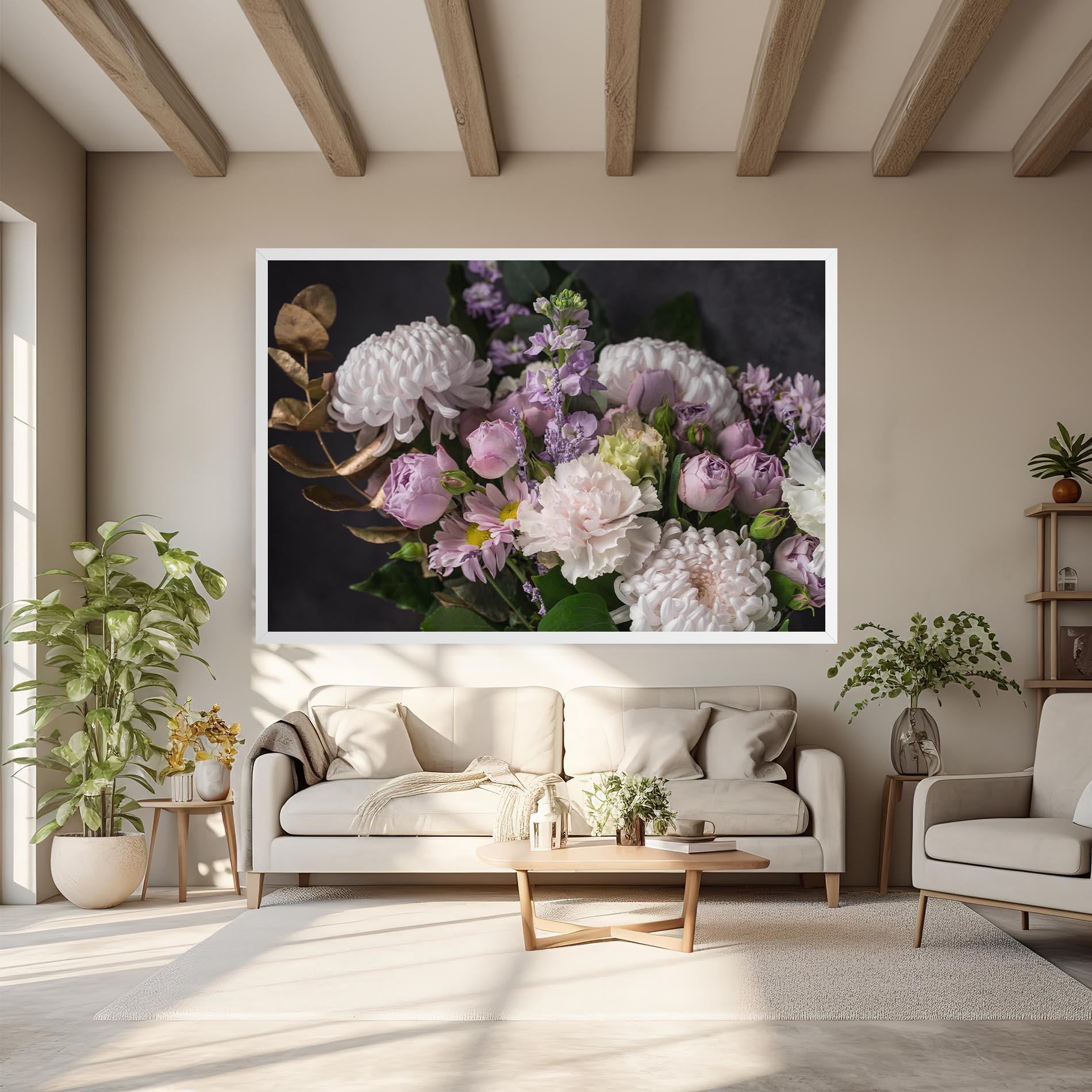 Картина на платно Pastel Purple Bouquet mockup 6