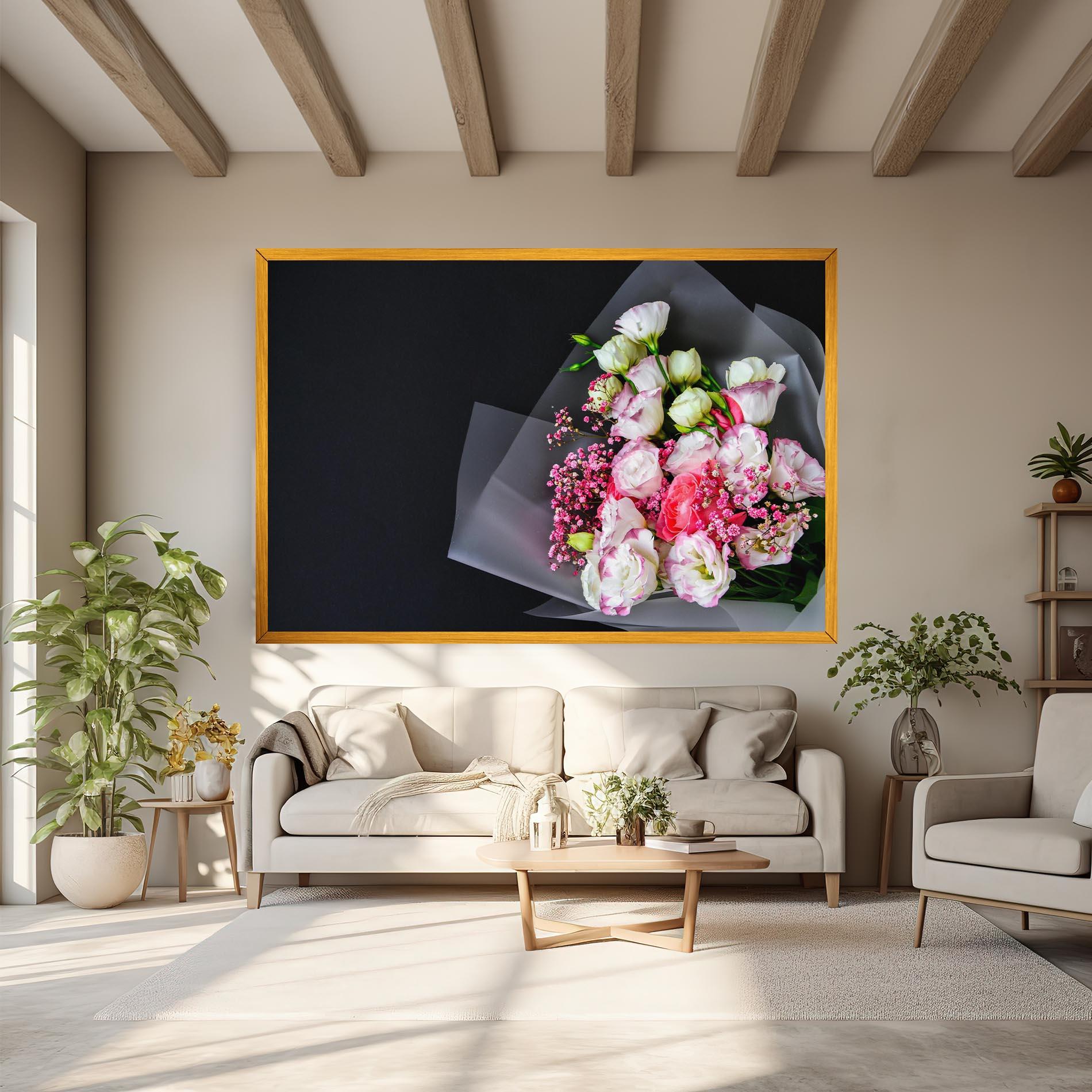 Картина на платно Cute Roses Bouquet mockup 6