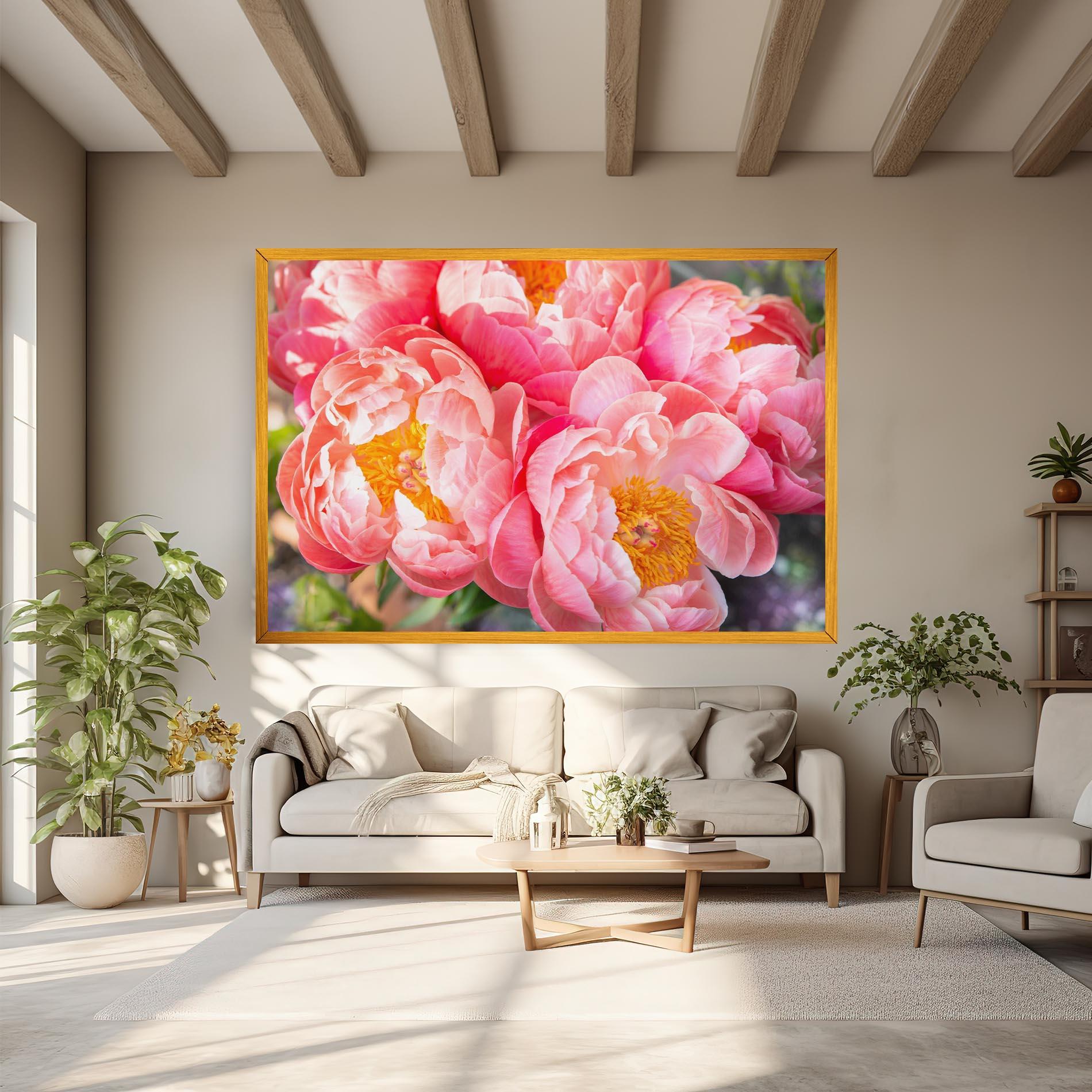 Картина на платно Opened Peonies Bouquet mockup 6