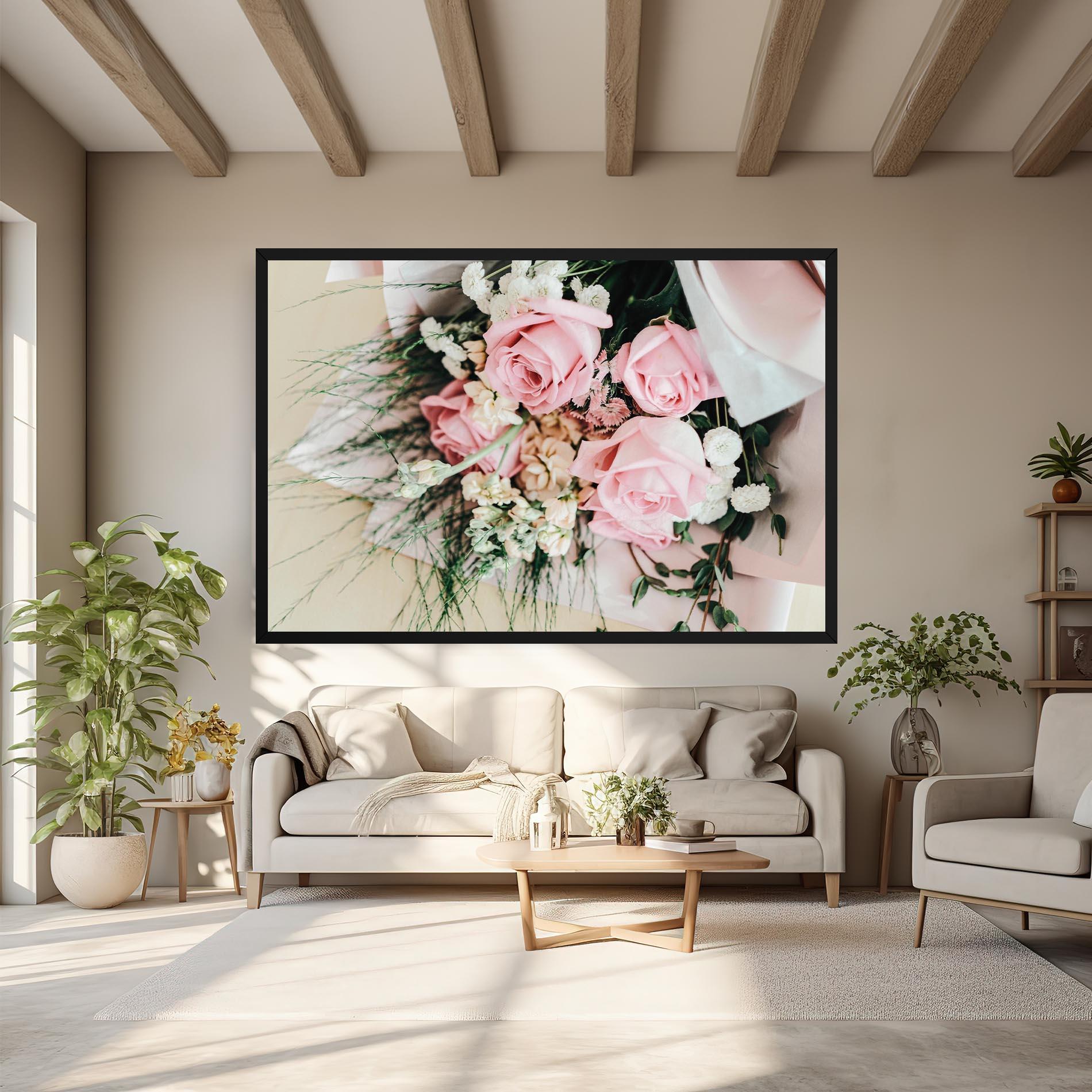 Картина на платно Baby Pink Bouquet mockup 6