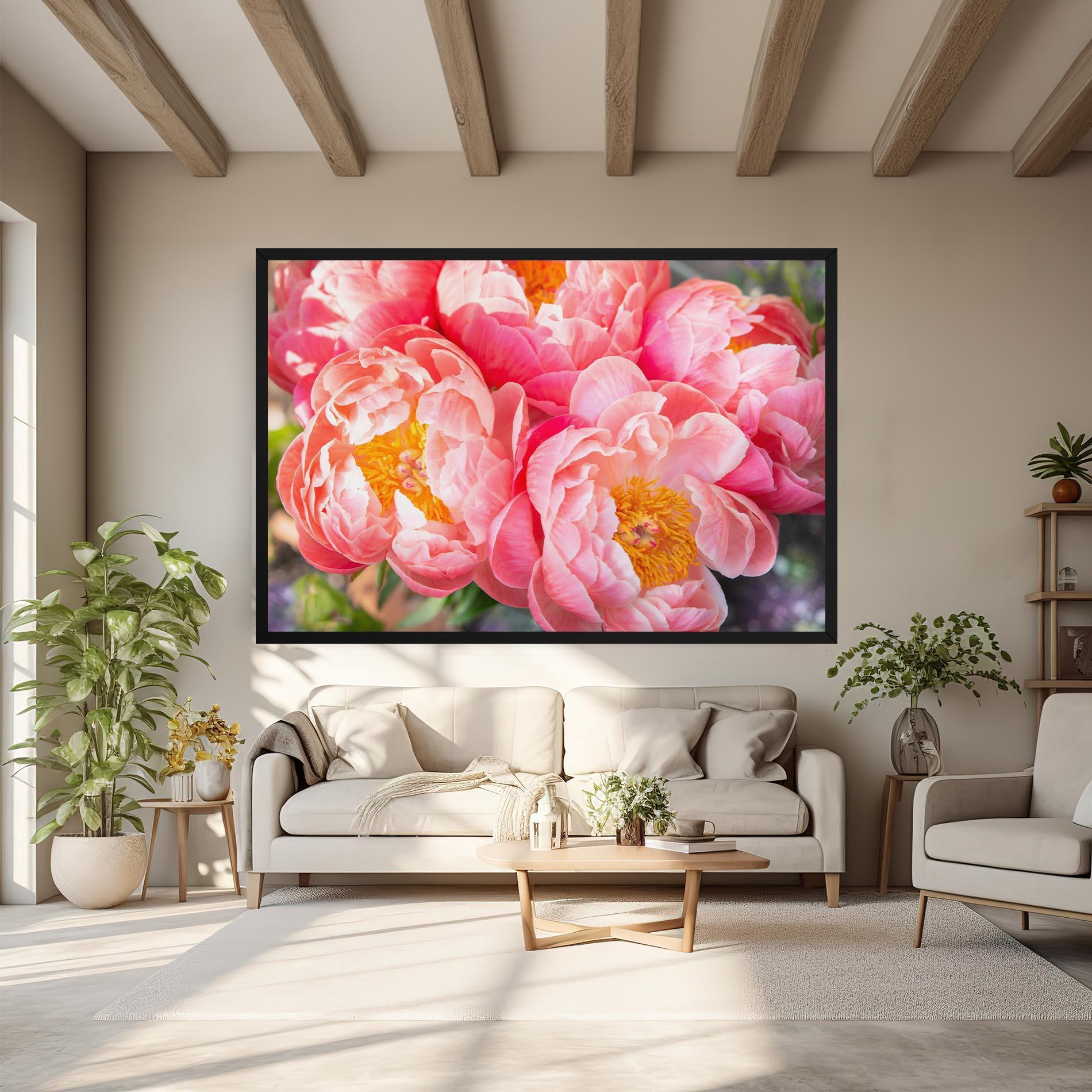 Картина на платно Opened Peonies Bouquet mockup 6